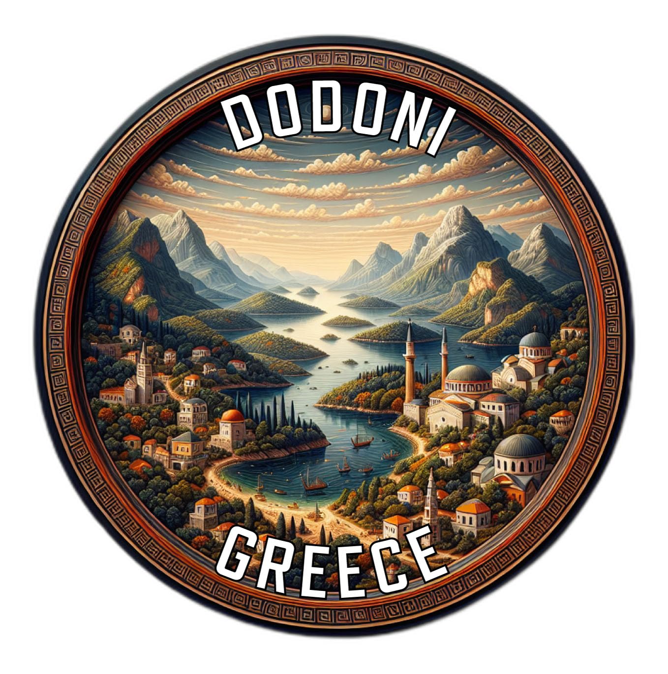 Dodoni Greece Souvenir Die Cut Flat Magnet 6-Inch