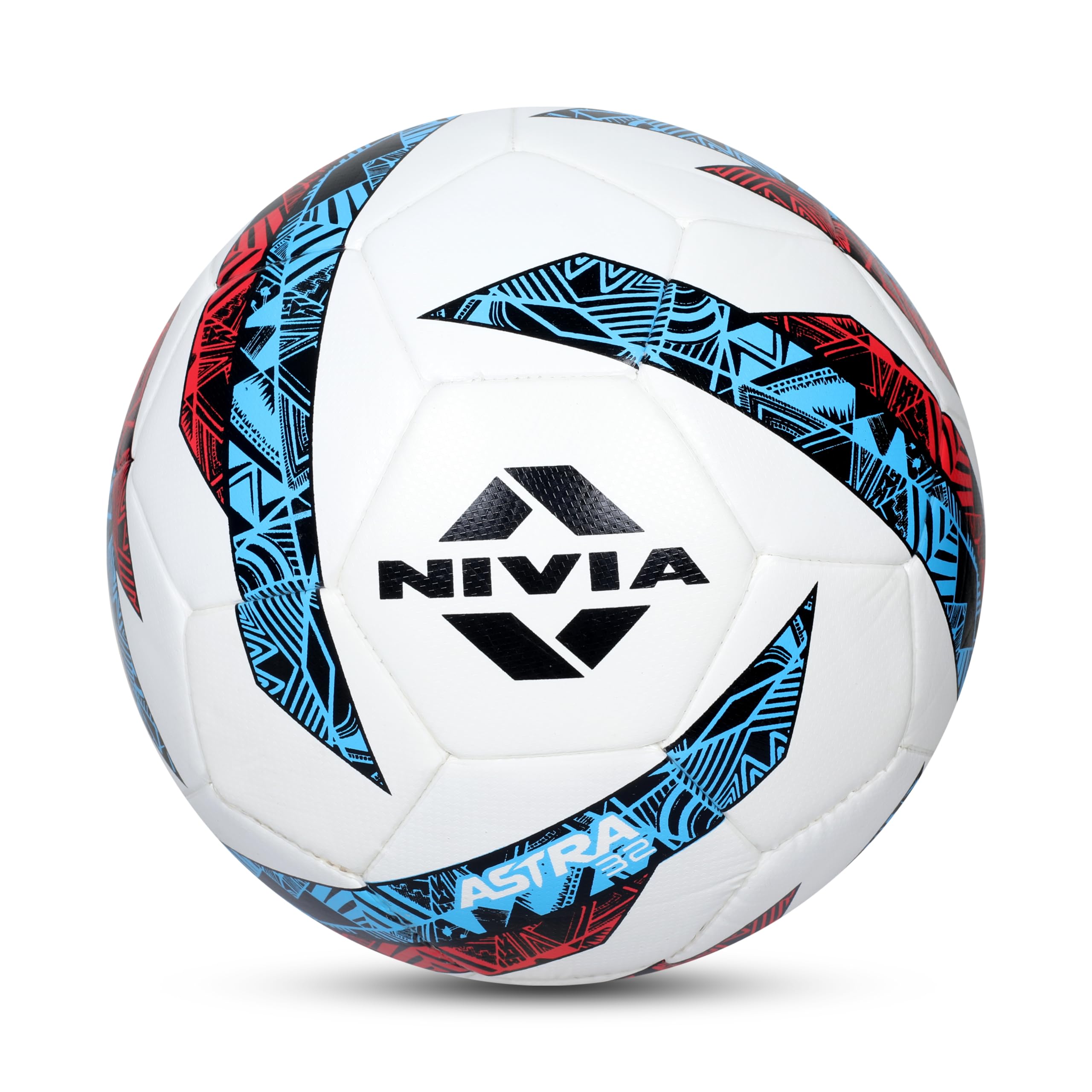 Nivia Astra-32 TPU Football 32 Panel, Glossy TPU Stitched, Suitable for Soft & Dry Ground, Hard Ground with Grass & Artificial Turf, International Match Ball Size-5 White