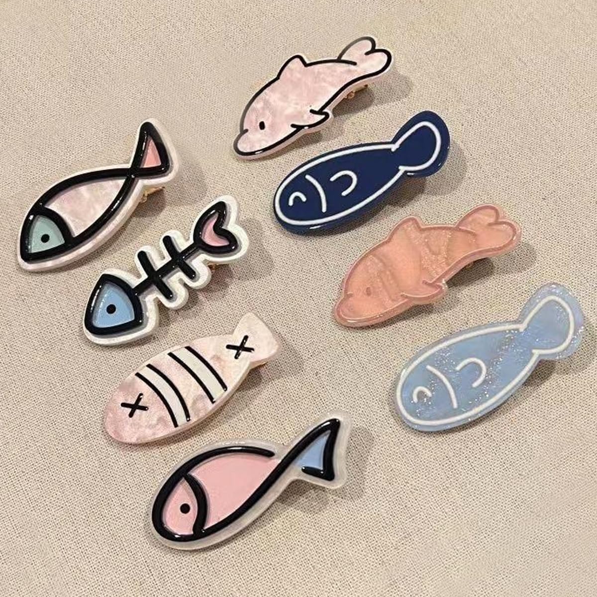 Women Hair Accessories,Bobby Pins,Headwear for Women and Girls,Cute fish Snap Clips,Hair Clips,Fashion Hair Clips Set,8 Pcs