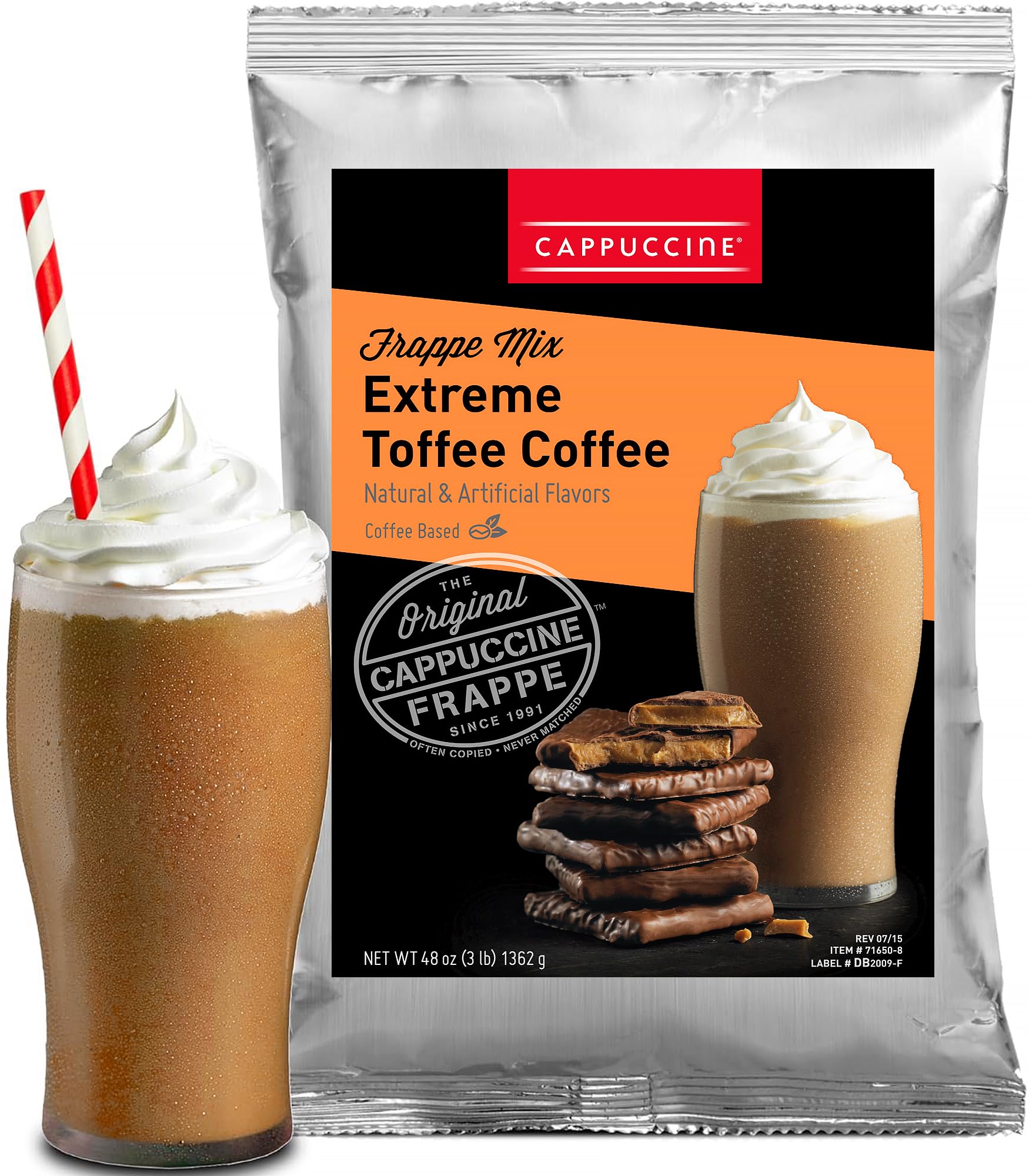 Cappuccine Extreme Toffee Coffee Frappe Mix, 3 Pound (Pack of 1)