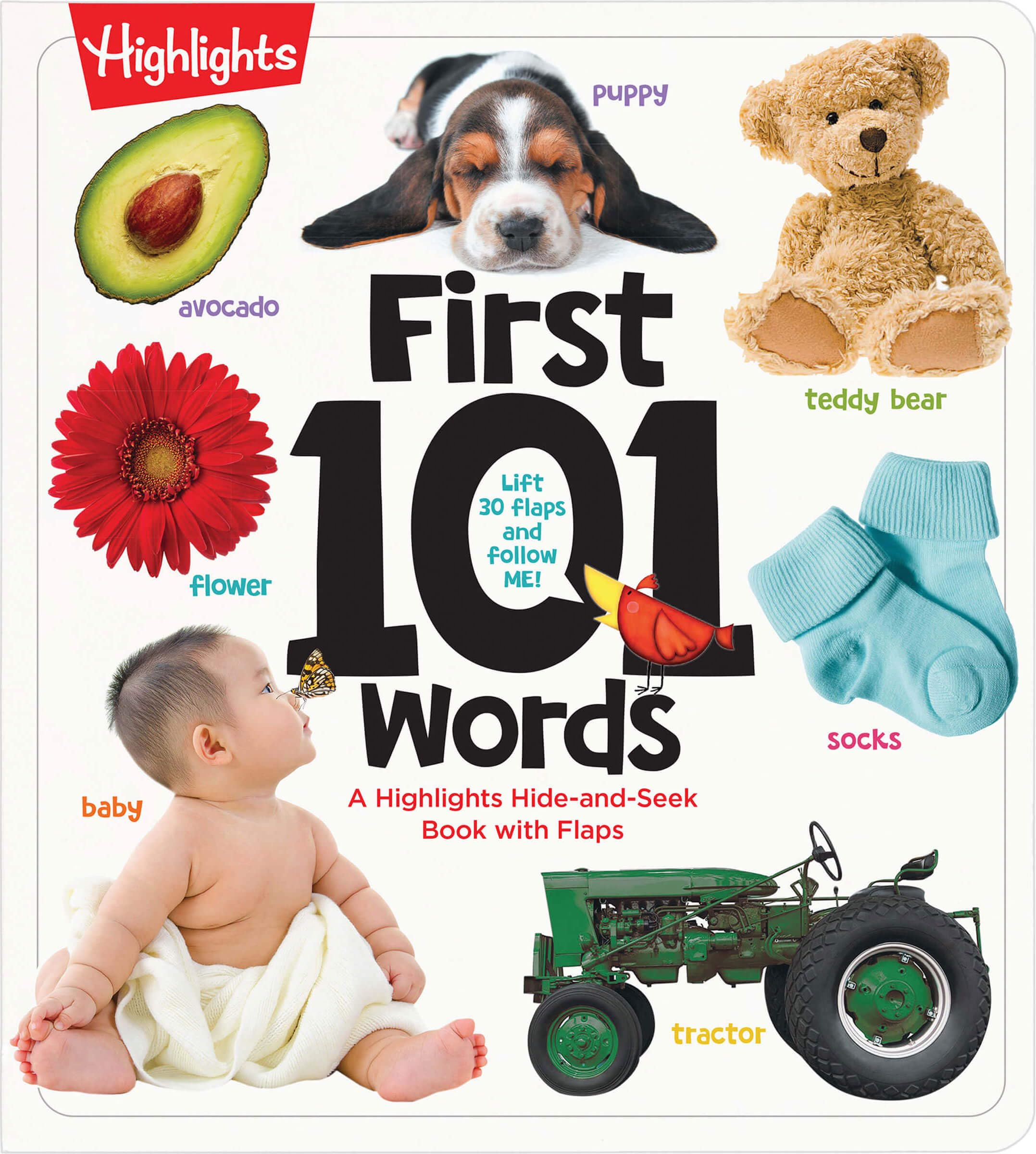 First 101 Words: A Hidden Pictures Lift-the-Flap Board Book, Learn Animals, Food, Shapes, Colors and Numbers, Interactive First Words Book for Babies and Toddlers (Highlights First 101 Words)