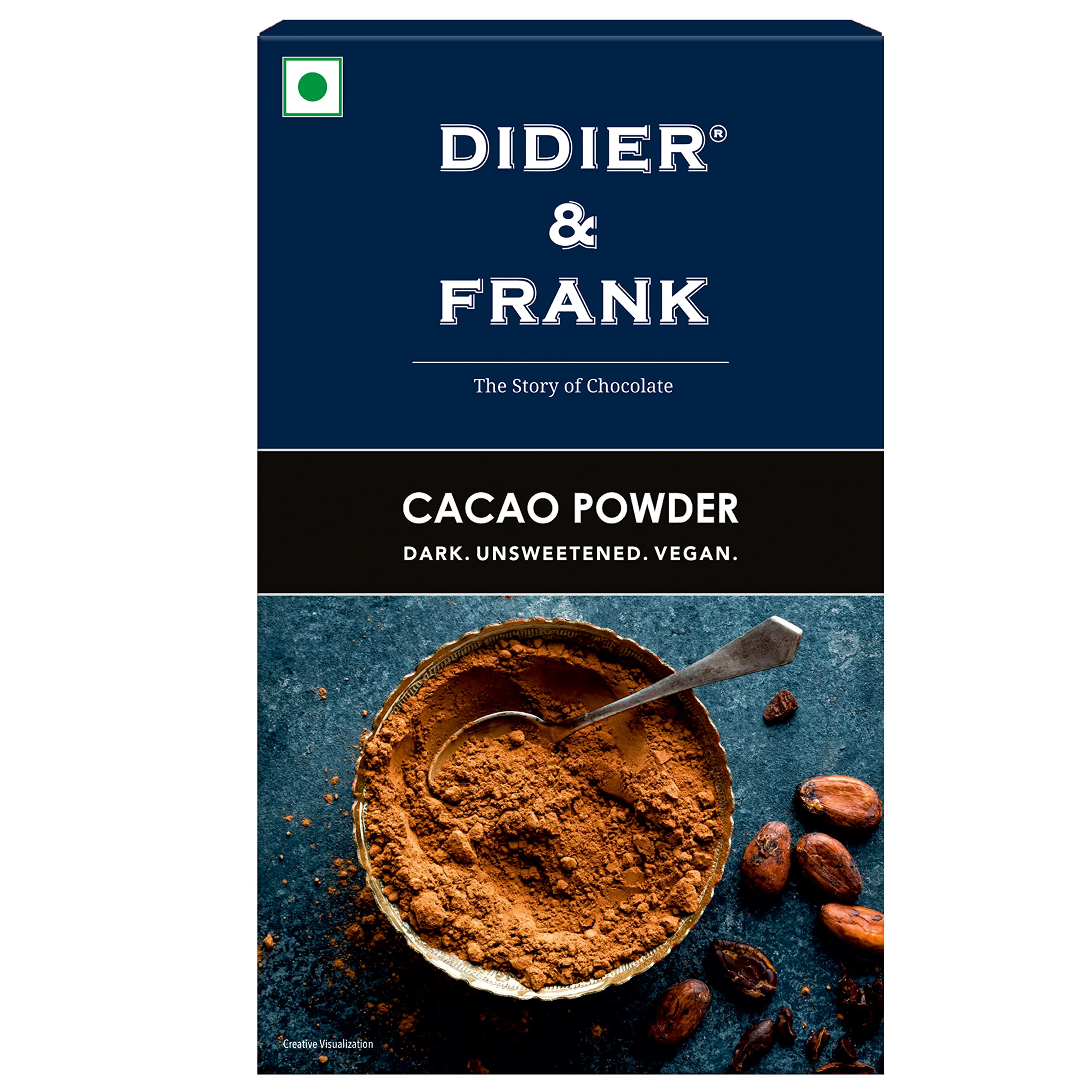 Didier & Frank Pure Cacao Powder, Unsweetened, Dark, 100g (Use for Cake, Baking, Hot Chocolate, Milkshake)