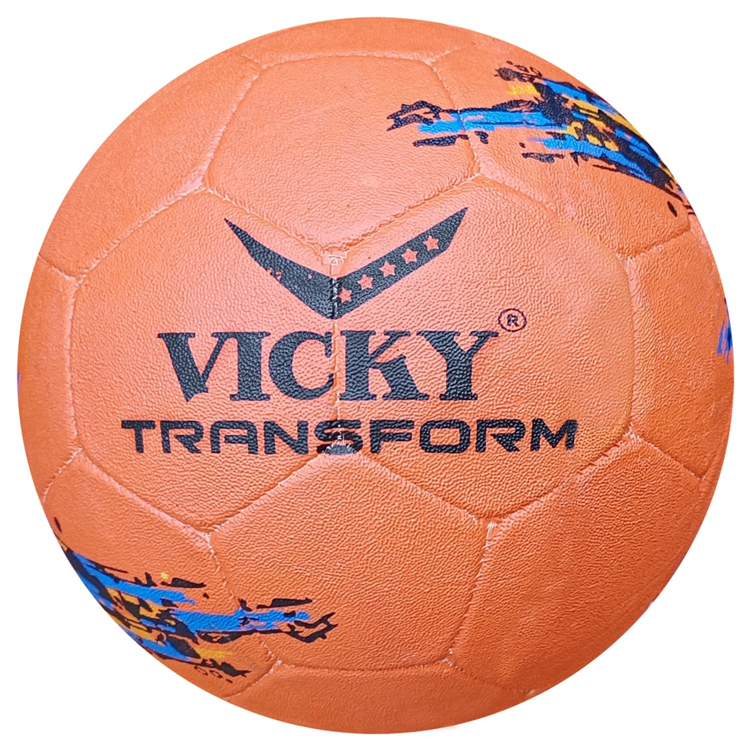 Vicky Transform Argentina Football Rubber Moulded Stitched Butyl Bladders Soccer Ball for Seniors Beginners Recreational Training Matches - Orange,(Needle Included)