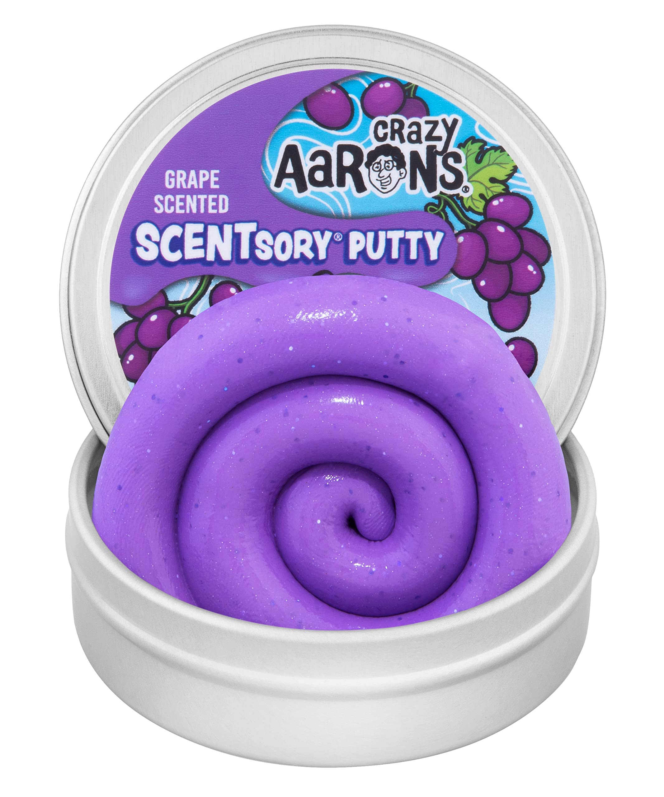 Crazy Aaron'sSCENTsory Scented Thinking Putty, Great Grape, 2.75" Tin - Grape Scented Putty - Fluffy Texture, Never Dries Out