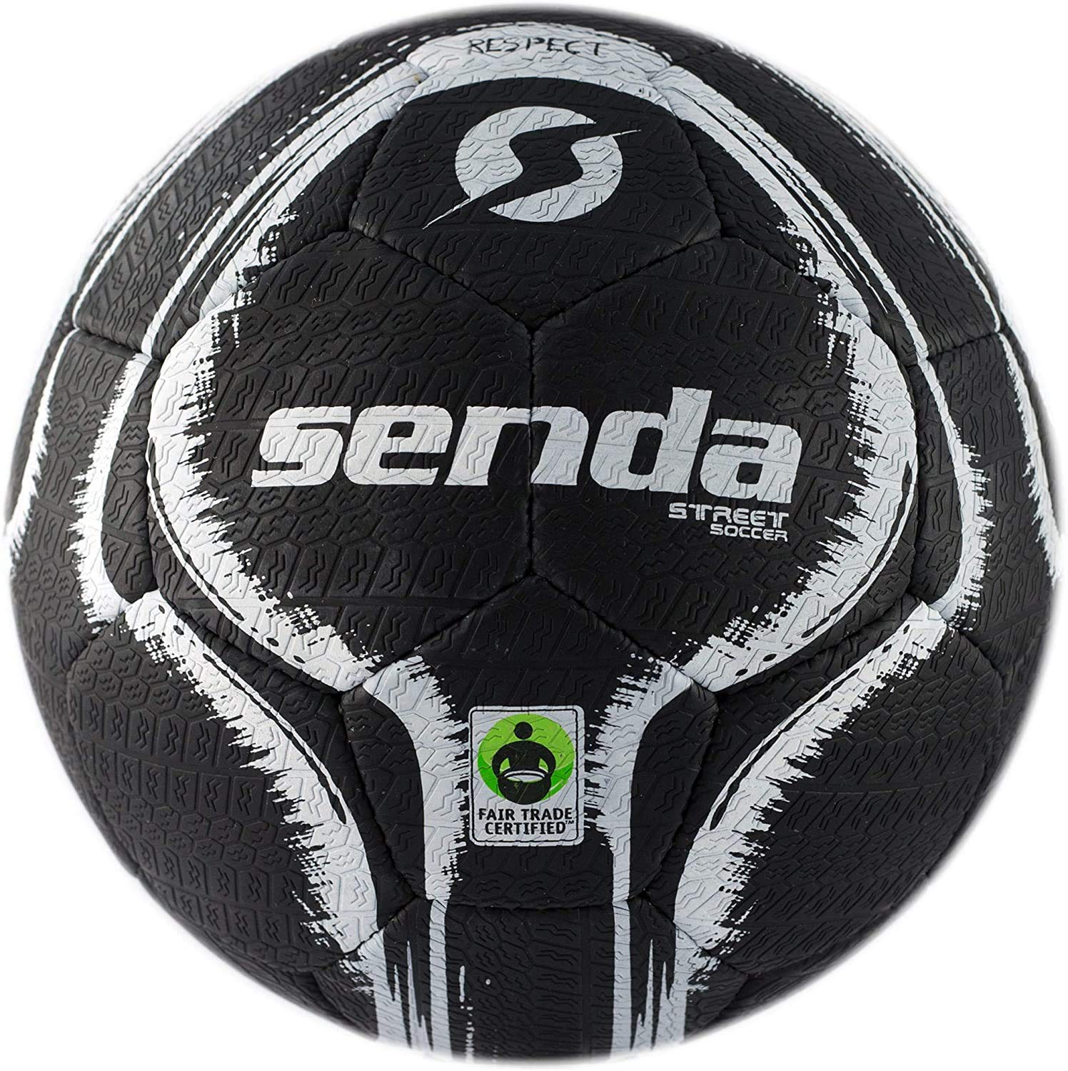 Senda Street Freestyle, Trick, and Skills Soccer Ball with Rubber Outer Cover, Fair Trade Certified, Black/White, Size 4 (Ages 13 & Up)