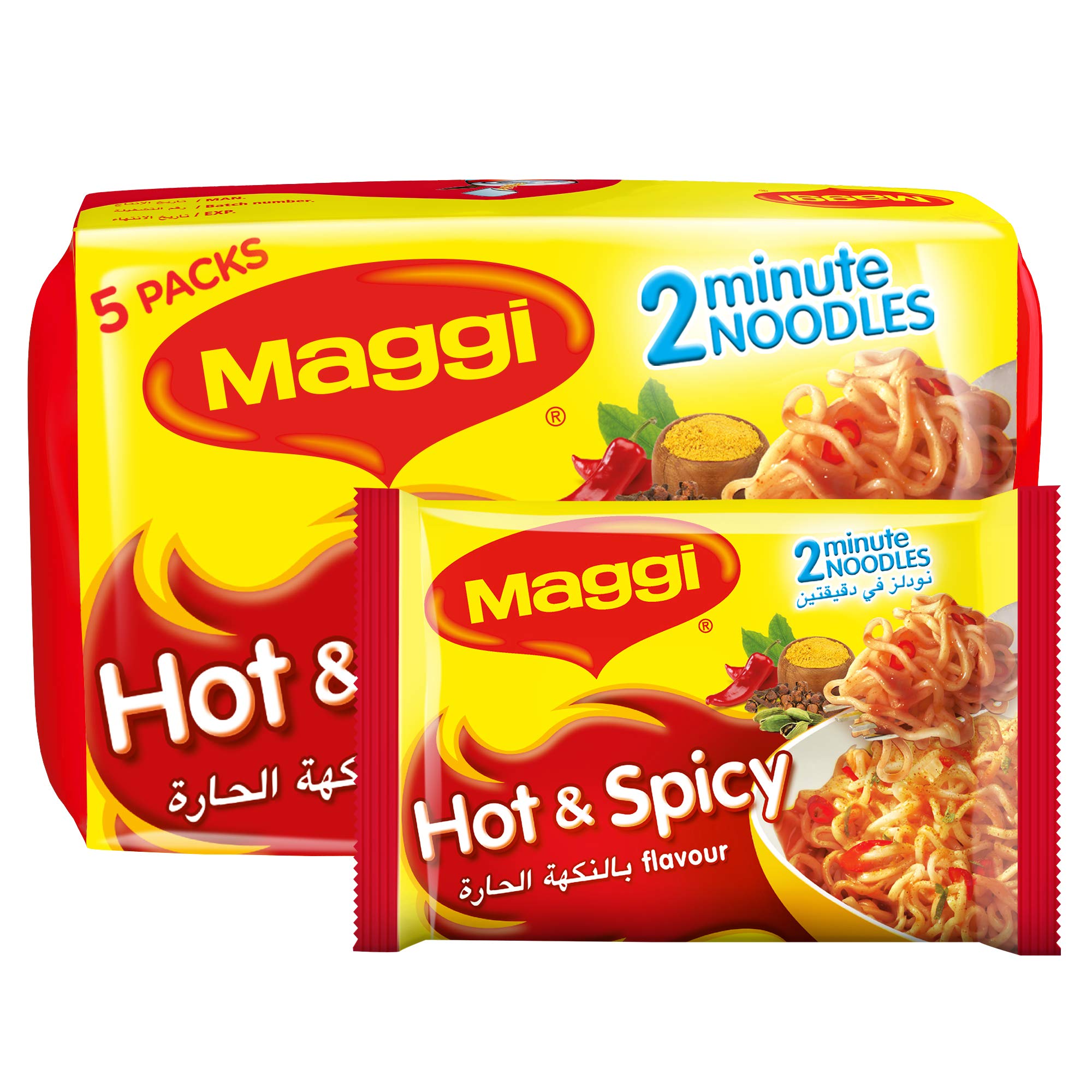 Maggi 2 Min Noodle, Hot & Spicy 10X78G, Promo Pack, Yelow