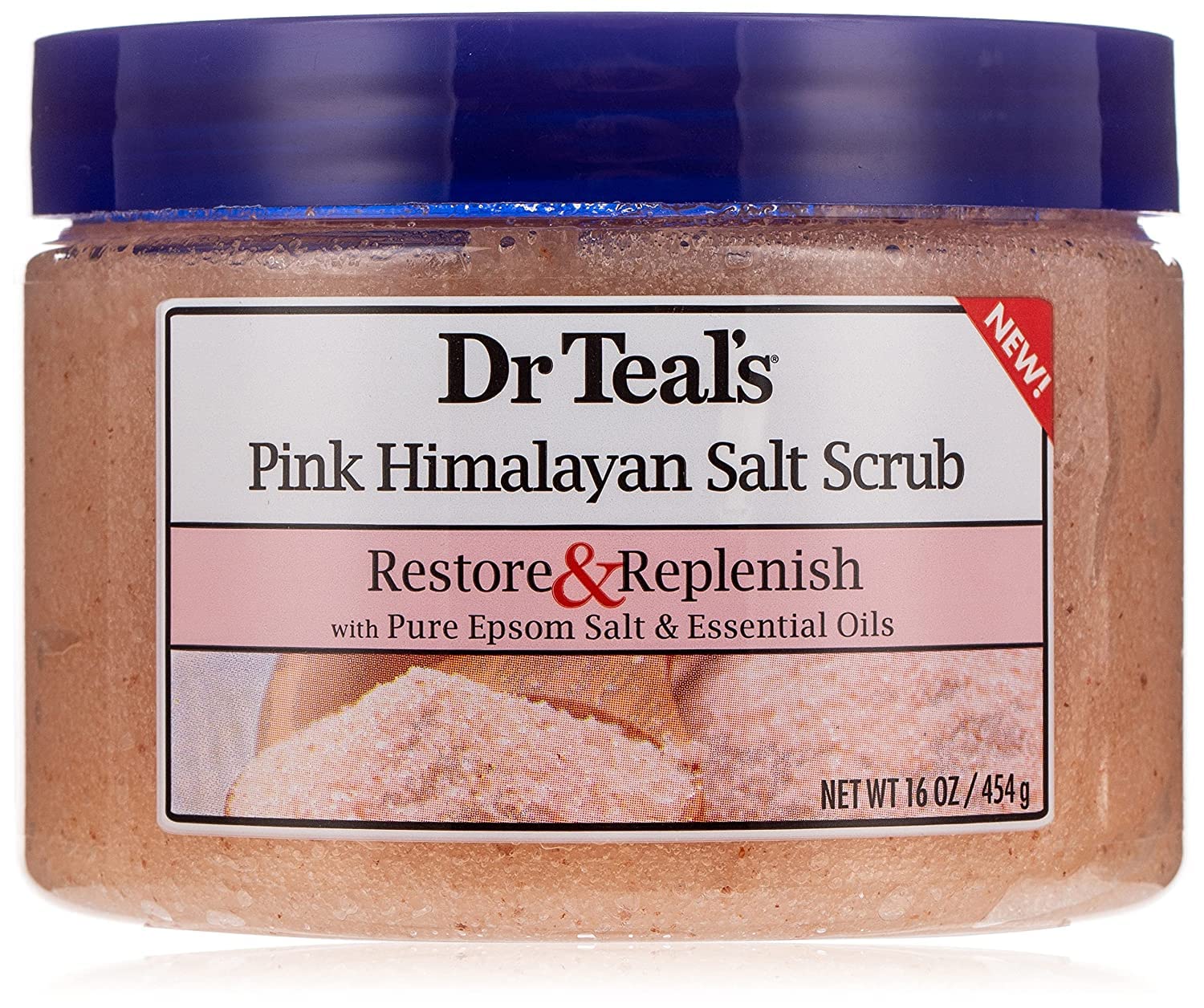 Dr. Teal's epsom salt body scrub - pink himalayan, 454 gm