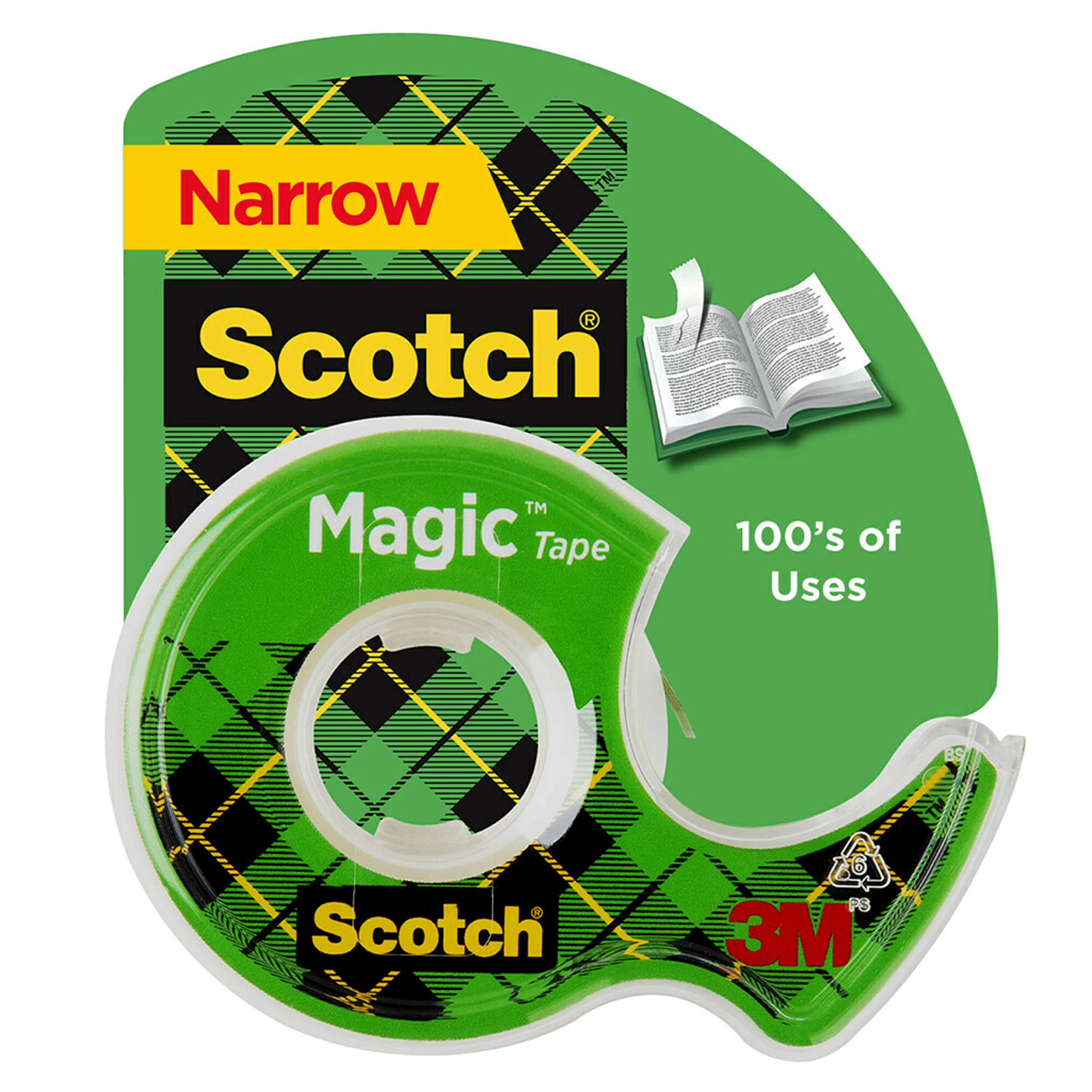 ScotchMagic Tape on a Dispenser 1/2 x 450 in (12mm x 11.43m), 1 roll/dispenser | Invisible | Removable | Sticky Tape | For Document Repair, Labelling and Sealing | Scotch Tape | Tape Dispenser