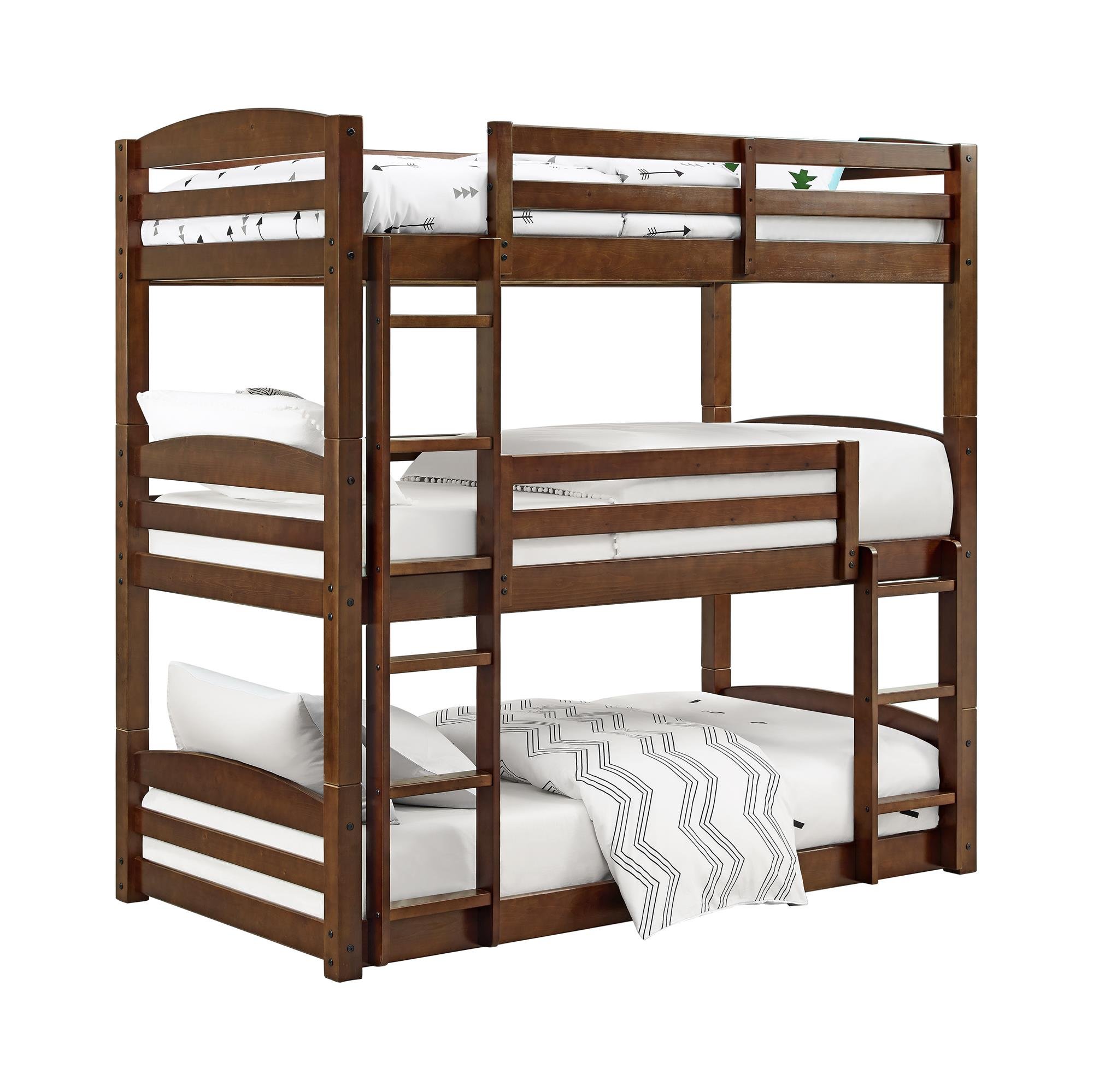 Dorel Living Sierra Triple Bunk Bed, Mocha