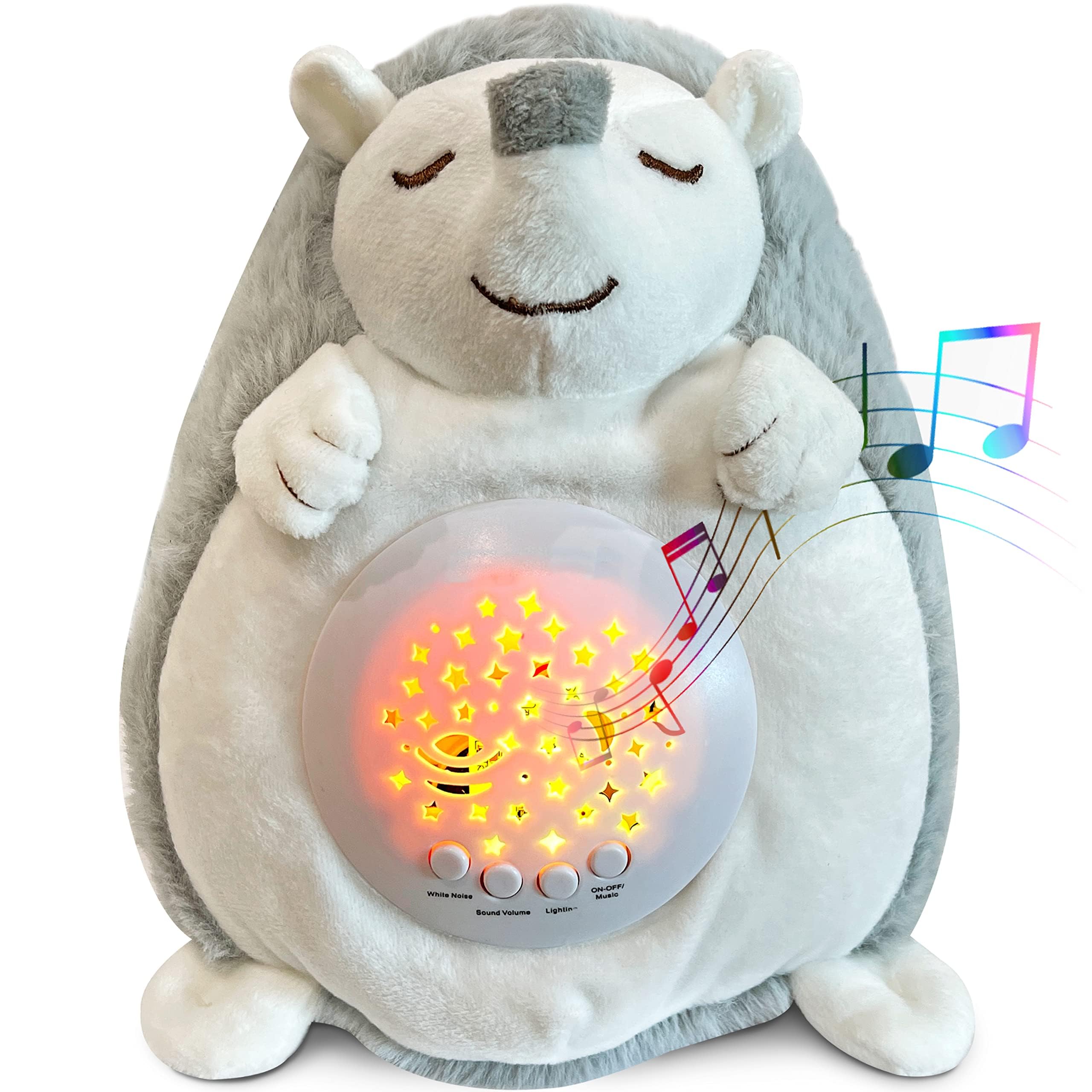 Sleep Soothers with Calming Music and Gentle Lights, Baby Plush Sleep Aid White Noise Machine for Newborns and Babies Adults