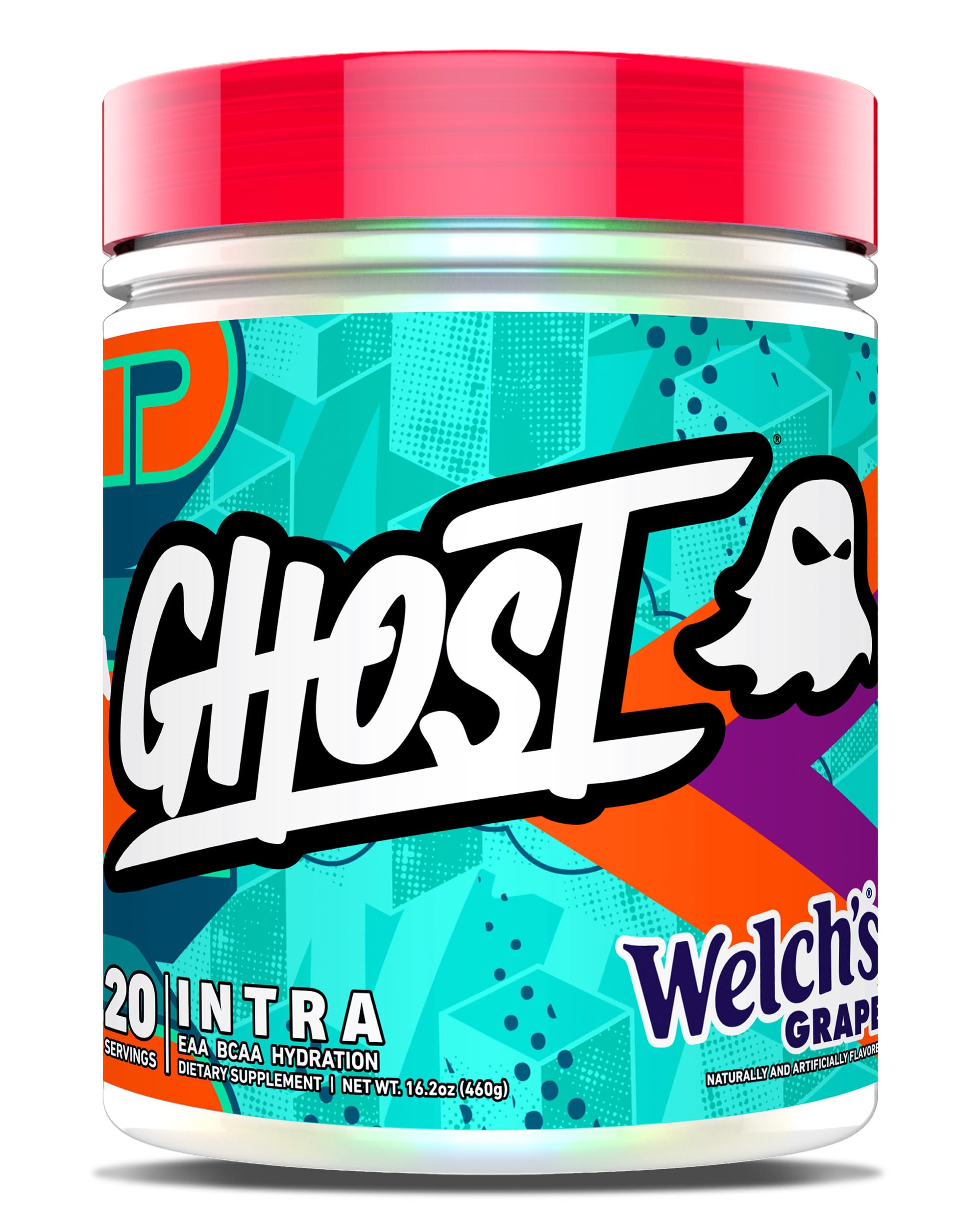 GHOSTIntra Workout Powder, Welch's Grape - BCAAs &, EAAs, Nootropics & Hydration - Essential & Branch Chain Amino Acids Supports Muscle Recovery & Focus - Pre, Intra & Post Workout Powders