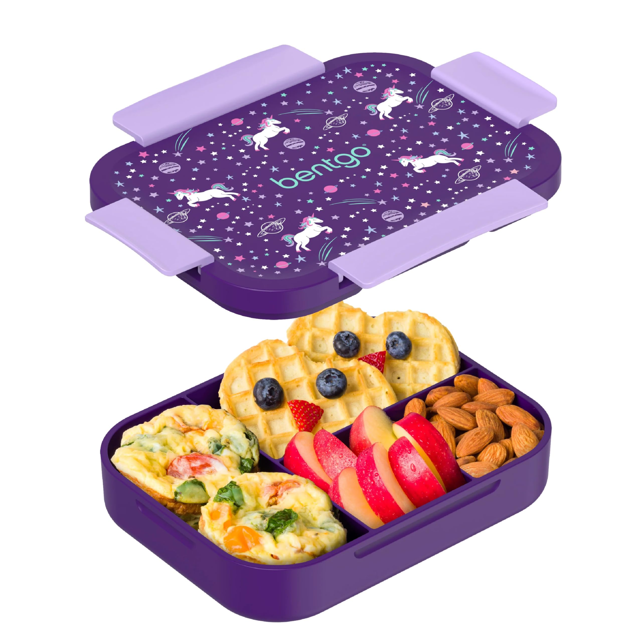 BentgoKids Prints 4 Compartment Slim Lunchbox - Unicorn