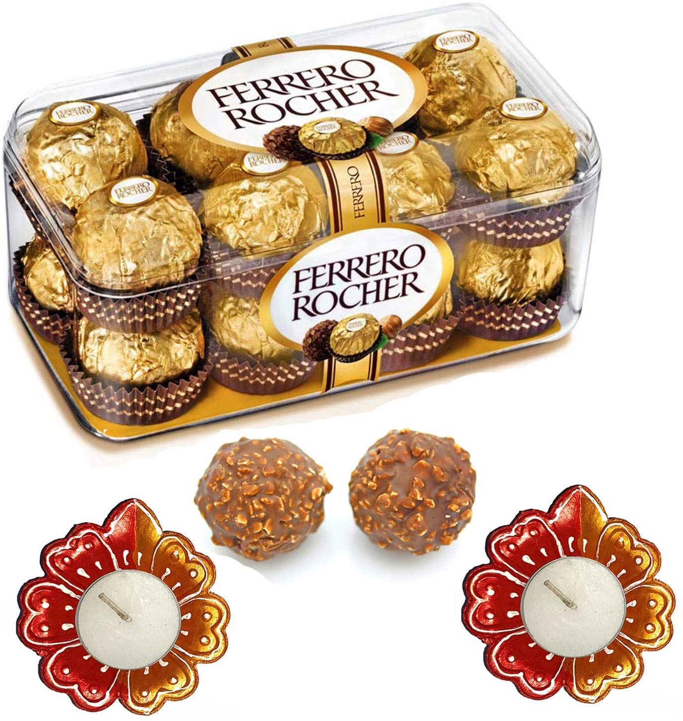 Ferrero Rocher Chocolate - 16 Pcs, 200 Grams with 2 Handmade DIYAS