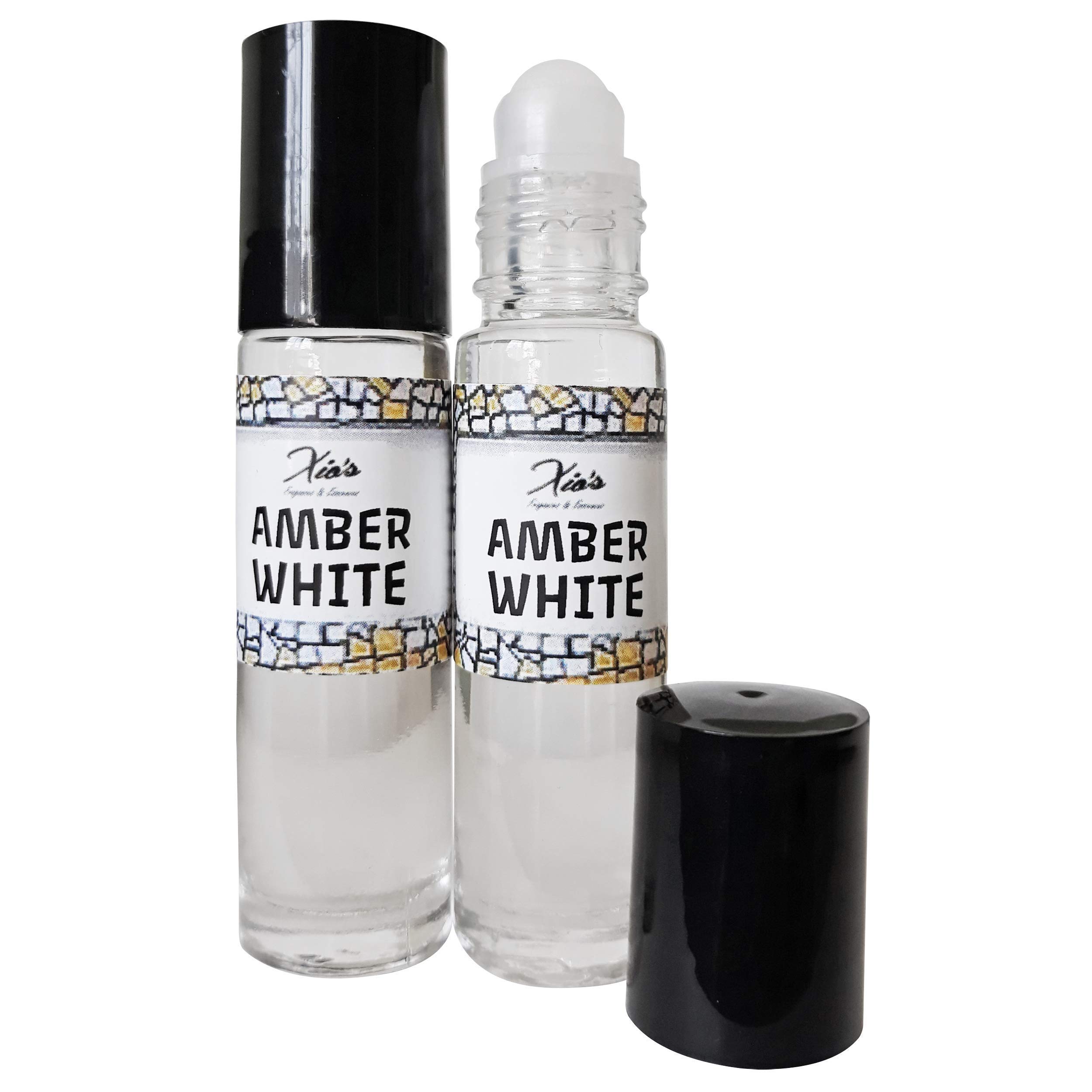 Amber White Fragrance Grade Oil Set of 2 Bottles,1/3 oz Roll On, Perfume Oil,One of the best perfume oils for everyday