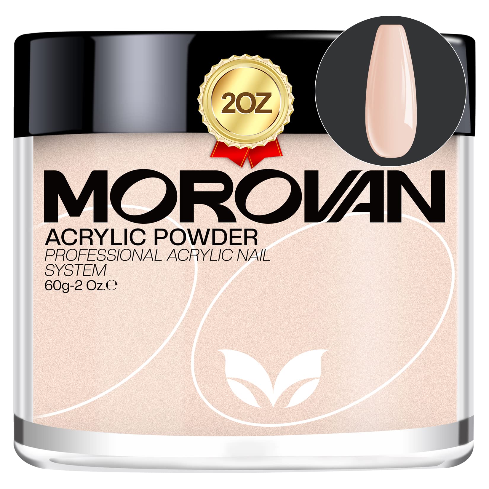 Morovan Nude Pink Acrylic Powder - 2oz Professional Acrylic Nail Powder Polymer Nude Pink Nail Powder for Acrylic Nail Extension Carving Nails