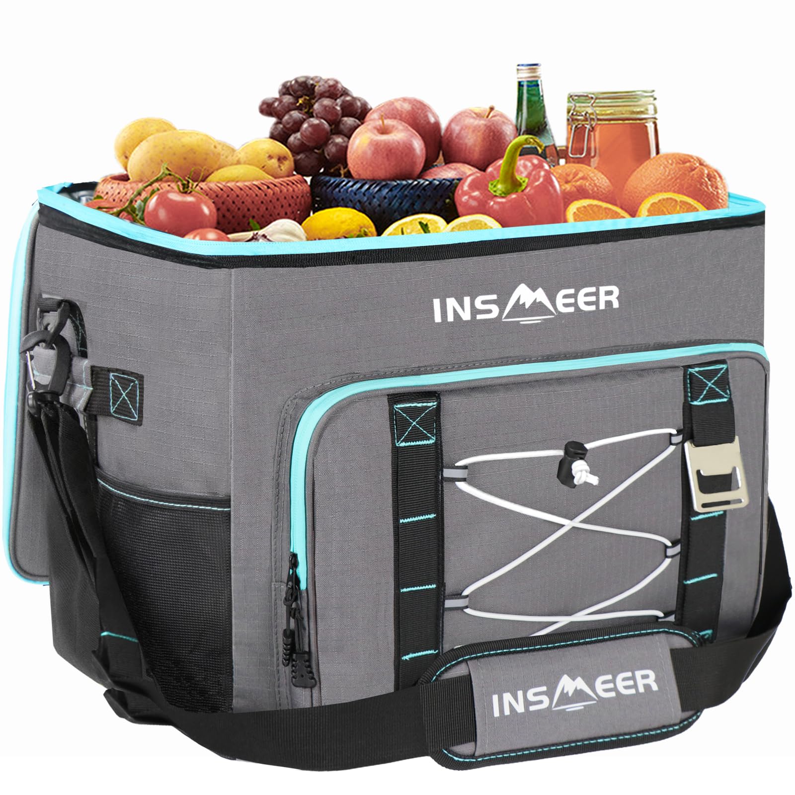 INSMEERInsulated Cooler Bag 90Cans/55L Large Cooler Bag Soft Sided Cooler with Shoulder Strap