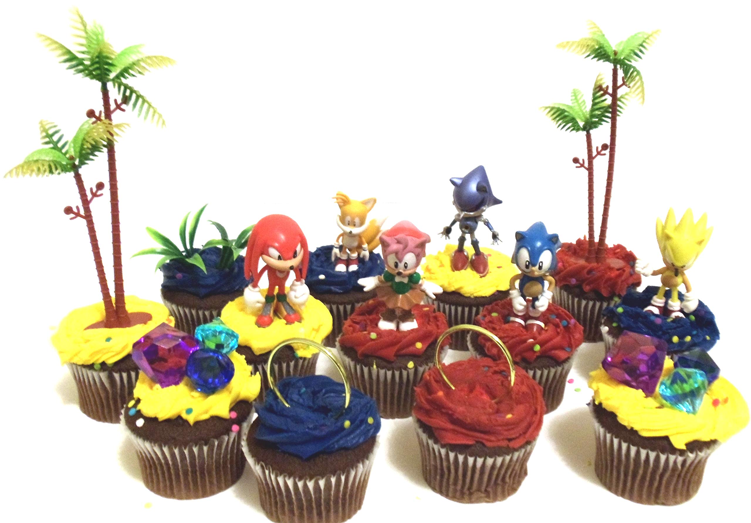 Buy Classic SONIC THE HEDGEHOG Birthday CUPCAKE Topper Set Featuring ...