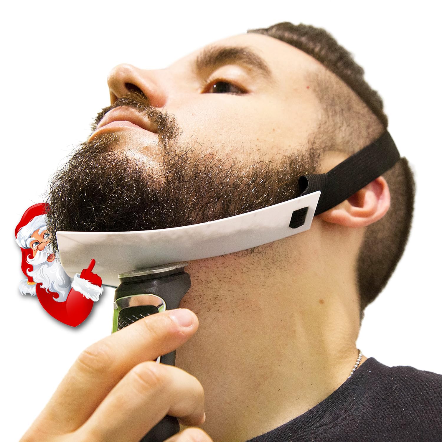 Aberlite FlexShaper 2.0 - Beard Shaper for Men - Hands-Free & Flexible Neckline Guide - Beard Trimmer Tool - Lineup Stencil Kit - White