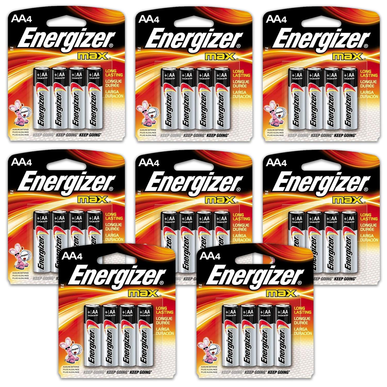 HeroFiber32 Count Energizer Max AA Batteries - 8 Pack of 4 AA2 Total of 32 Batteries, The Perfect Choice of Power for All AA Battery Operated Devices