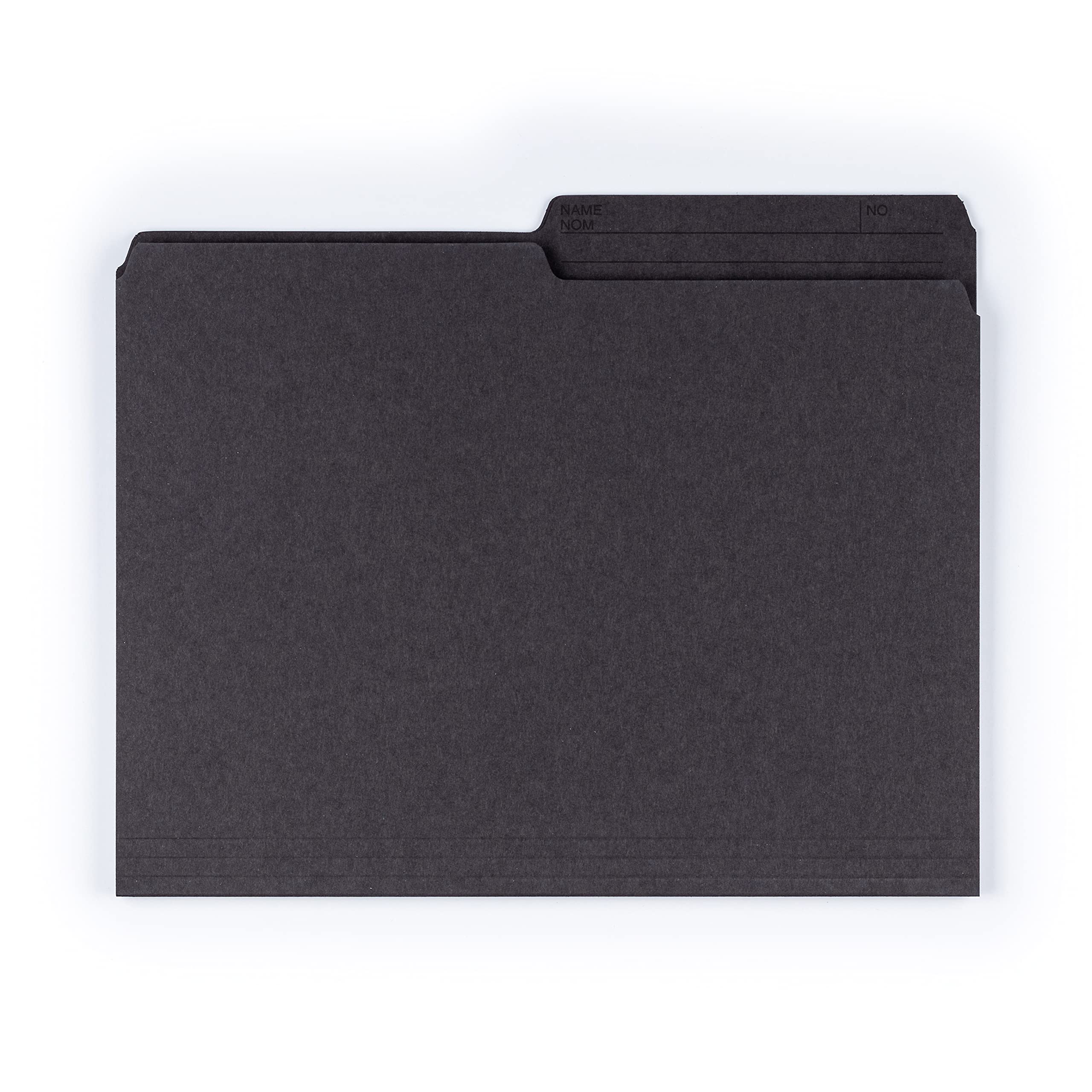 SmeadReversible File Folder, 1/2-Cut Printed Tab, Letter Size, Black, 100 per Box (10364)