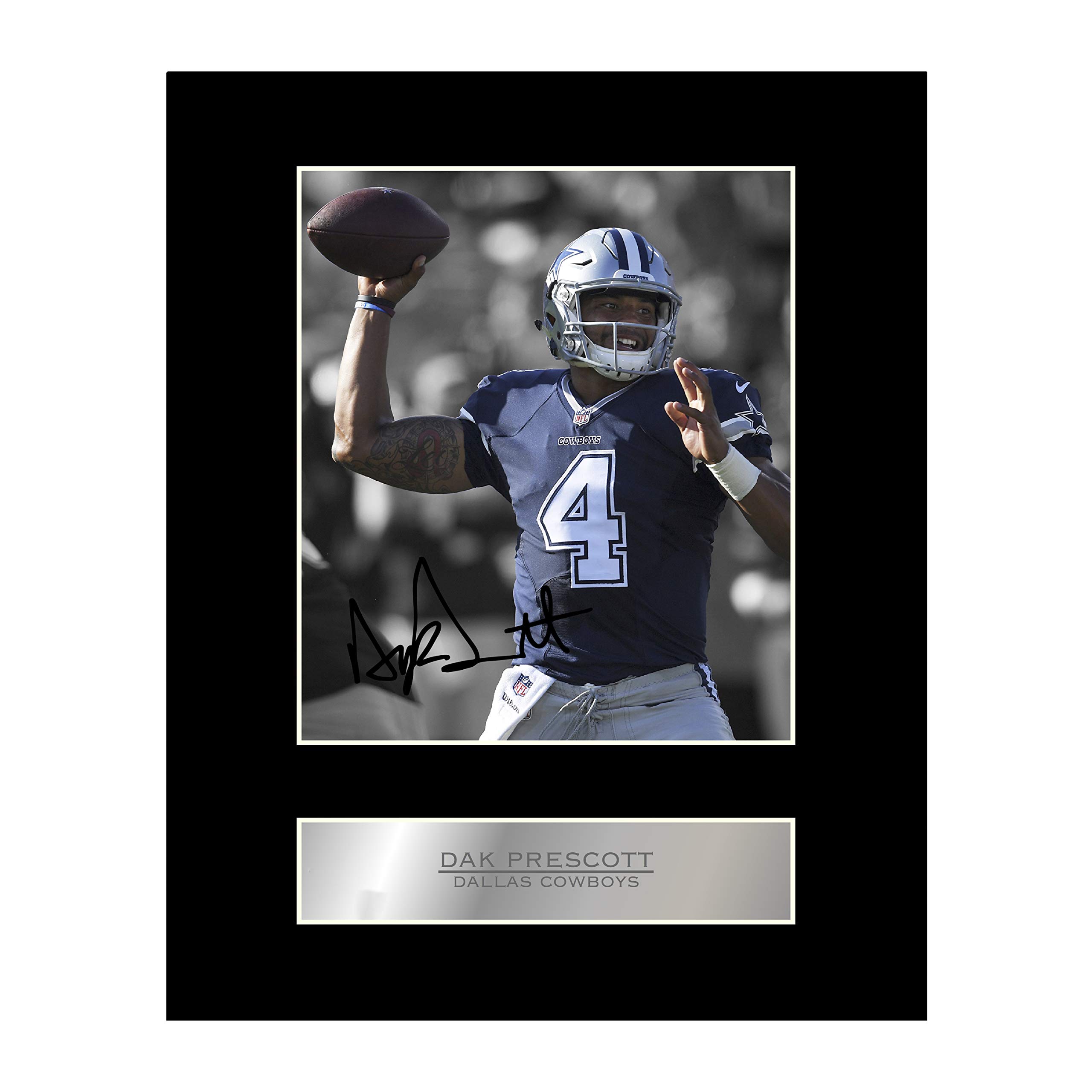 iconic pics Dak Prescott Signed Mounted Photo Display Dallas Cowboys #1 NFL Autographed Gift Picture Print