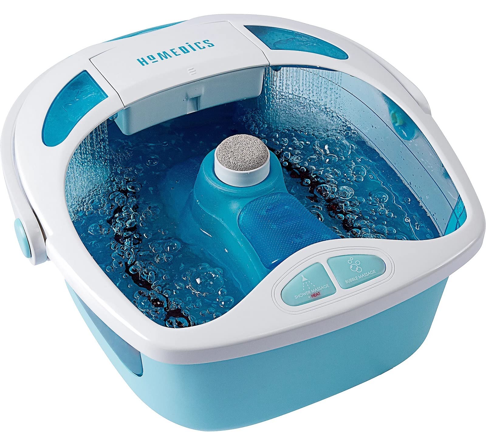 HoMedics Shower Bliss Foot Spa, Shower Massage Water Jets, Pedicure Center with 3 Attachments, Toe-Touch Control, FB-625H