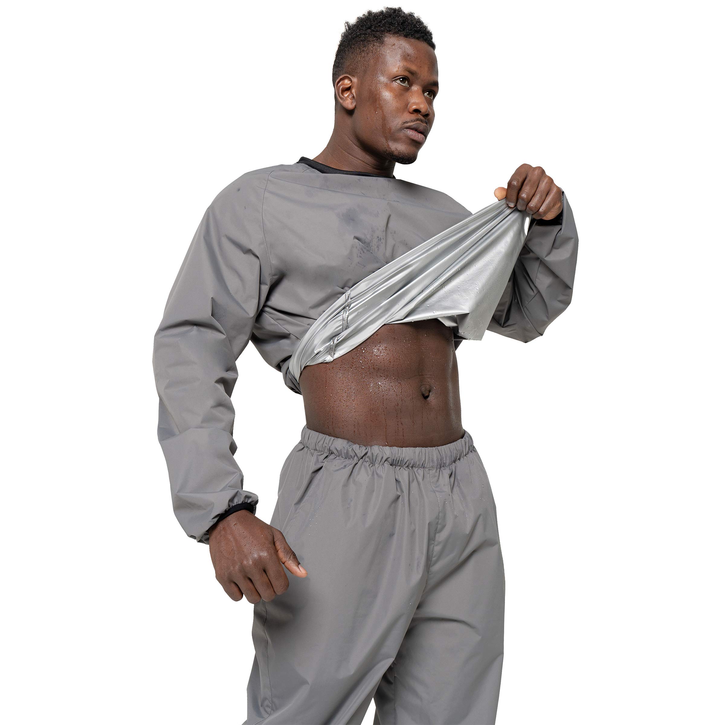 Sauna Suit for Men Anti Torn Sweat Sauna Suit Lightweight Waterproof Men Sauna Suit for Boxing Exercise Get Fitness Working Out