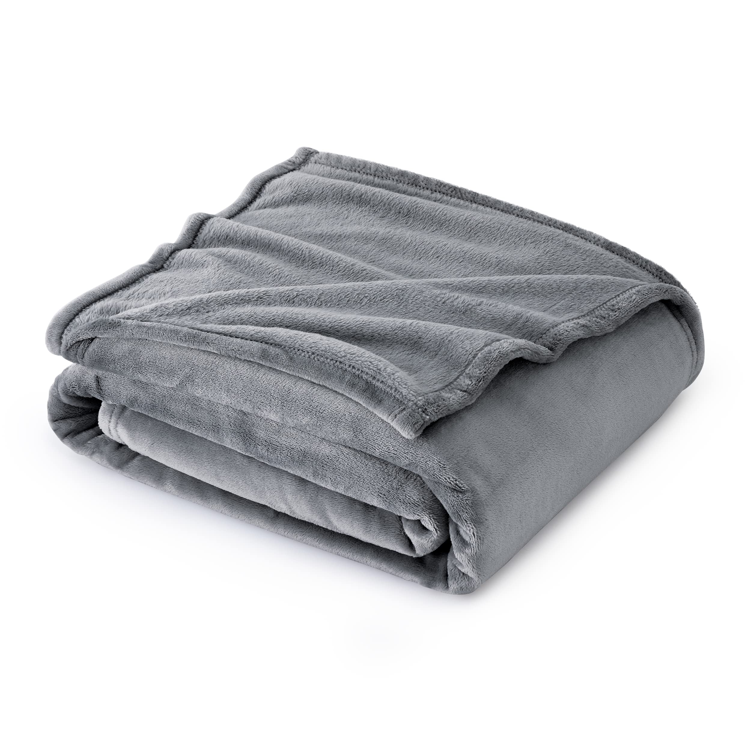 BedsureFleece Throw Blanket for Couch Grey - Lightweight Plush Fuzzy Cozy Soft Blankets and Throws for Sofa, 50x60 inches