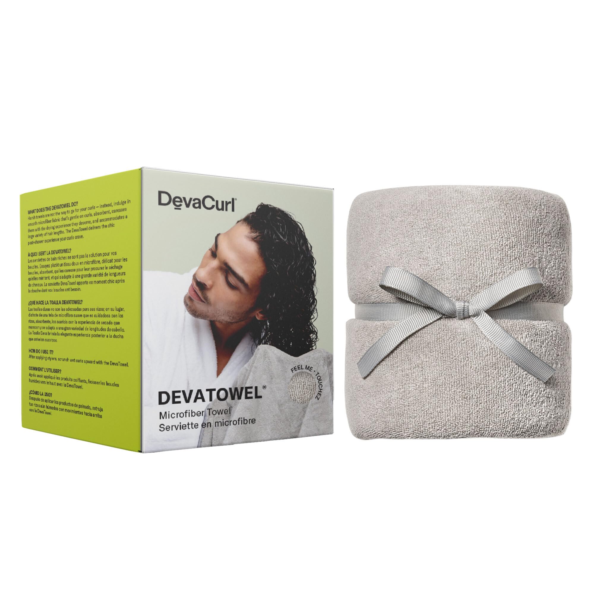 DevaCurlMicrofiber Anti-Frizz Hair Towel | Gently Dries | Gray