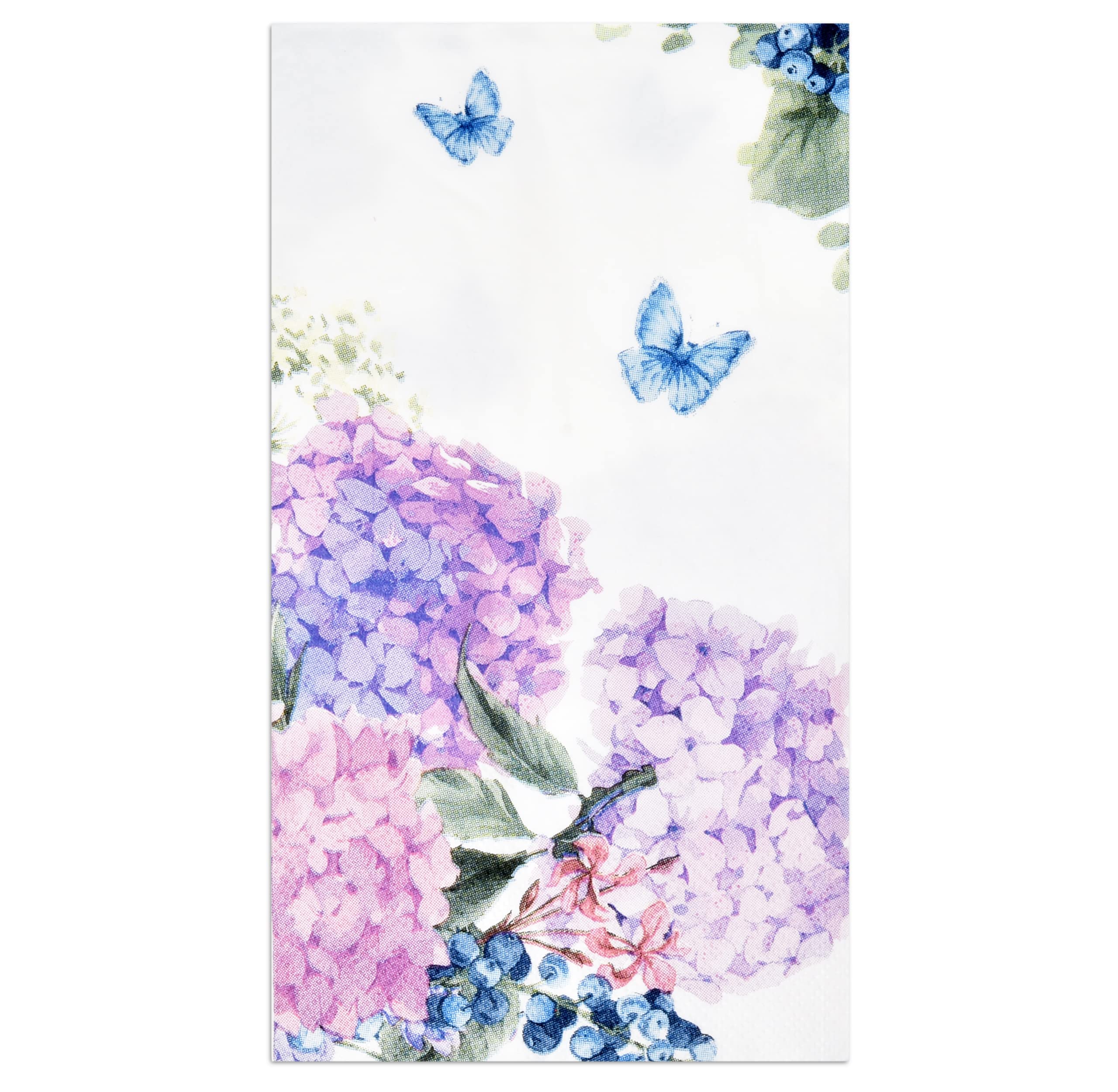 100 Hydrangea Flowers Guest Napkins Easter Floral Disposable Paper Dinner Napkin Decorative Purple Pink Blue Flower for Wedding Bathroom Bridal Shower Party Butterfly Summer Spring Hand Towel