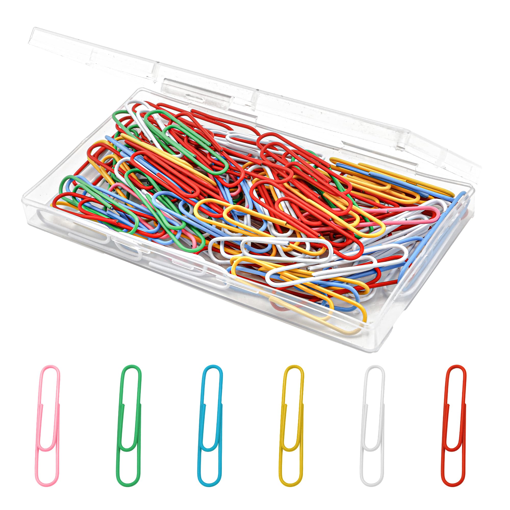 2 inch Paper Clips, Paperclips, Large Paper Clips, Paperclip, Paper Clips Assorted Aizes, Colored Paper Clips, Metal Paper Clips Bulk for Office Supplies Home Office School Organizing -100 PCS