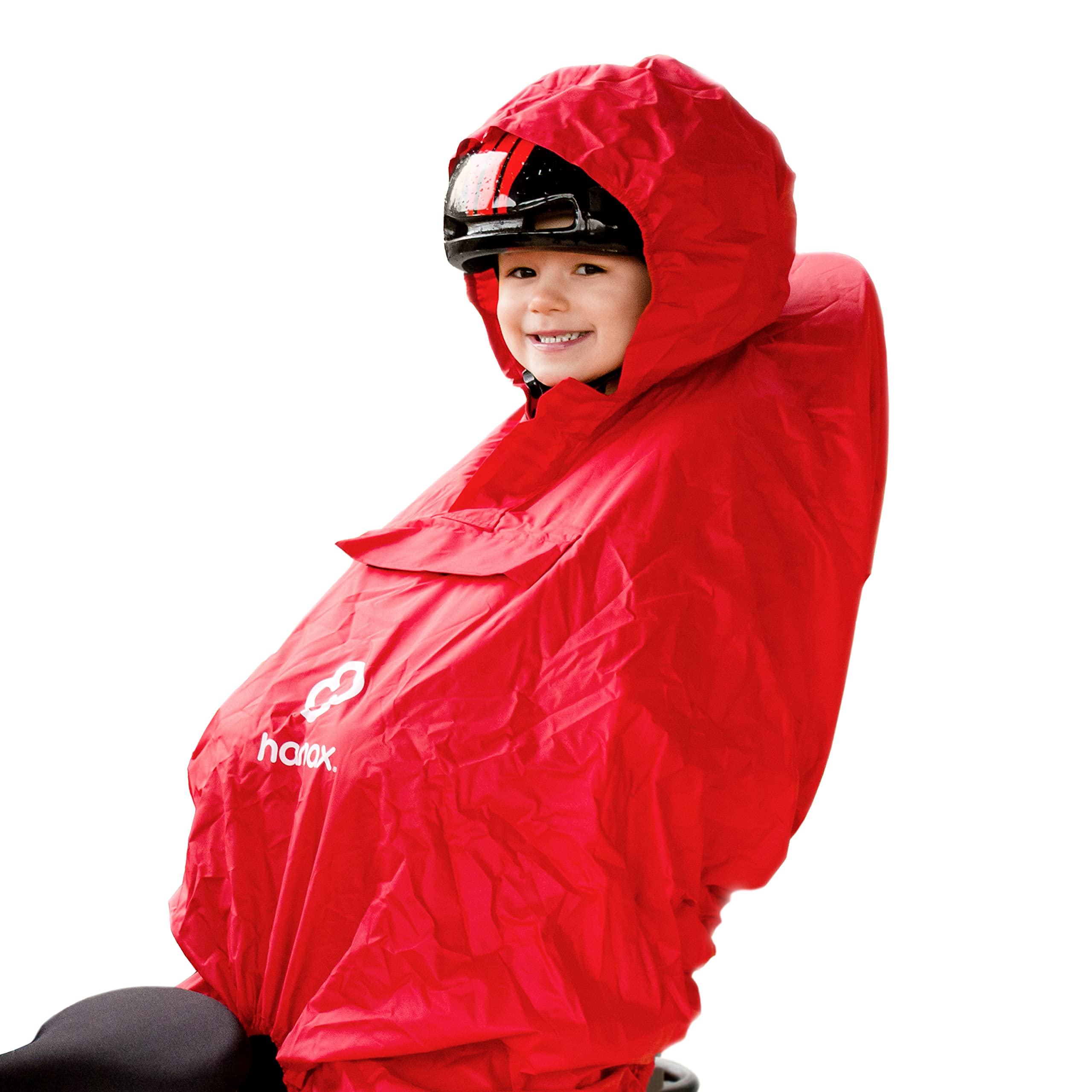 Hamax Rain Poncho – Waterproof and Windproof Child Bike Seat Cover with Hood