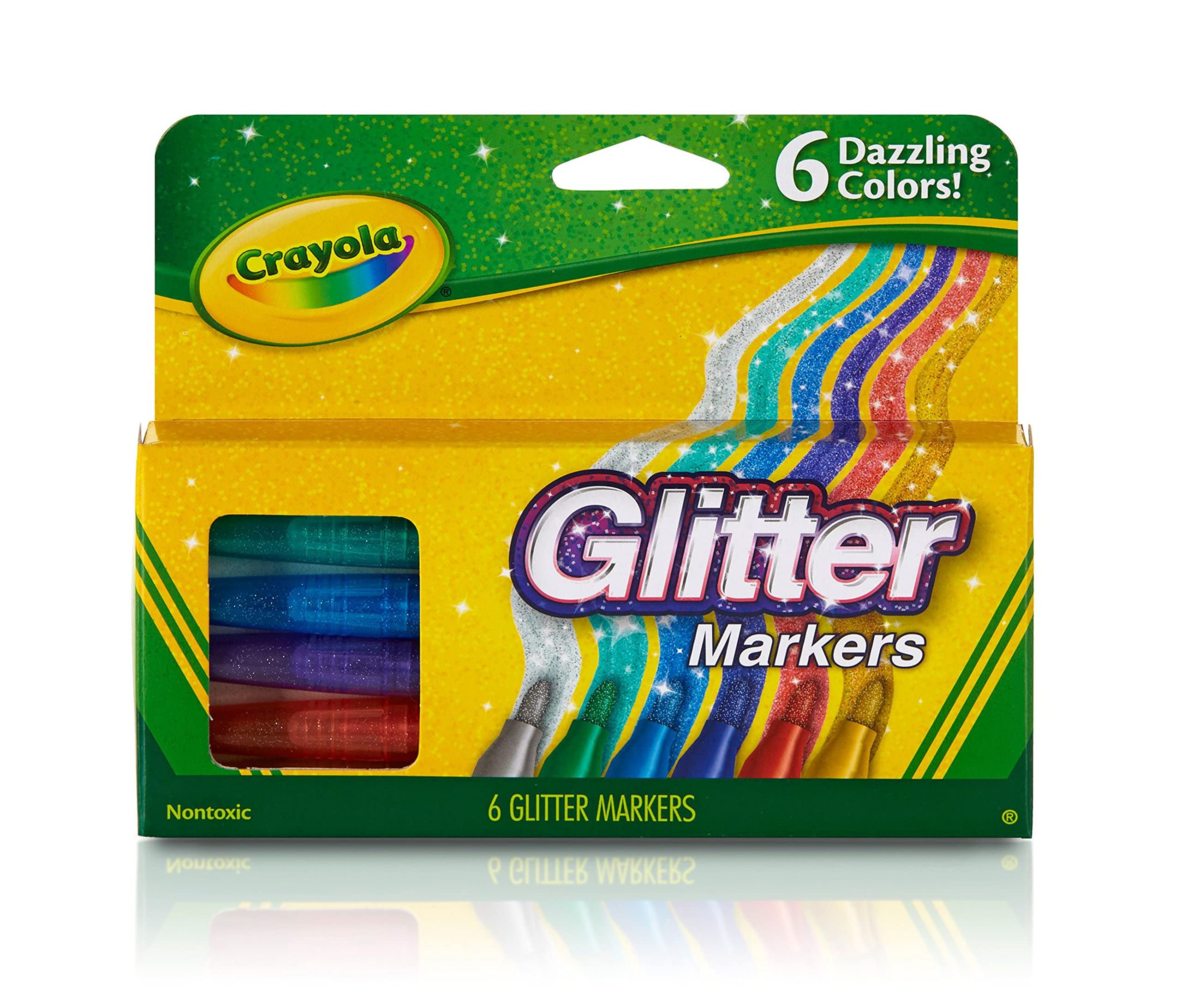 CrayolaGlitter Markers, Assorted Colors, Gift, 6 Count (58-8629)