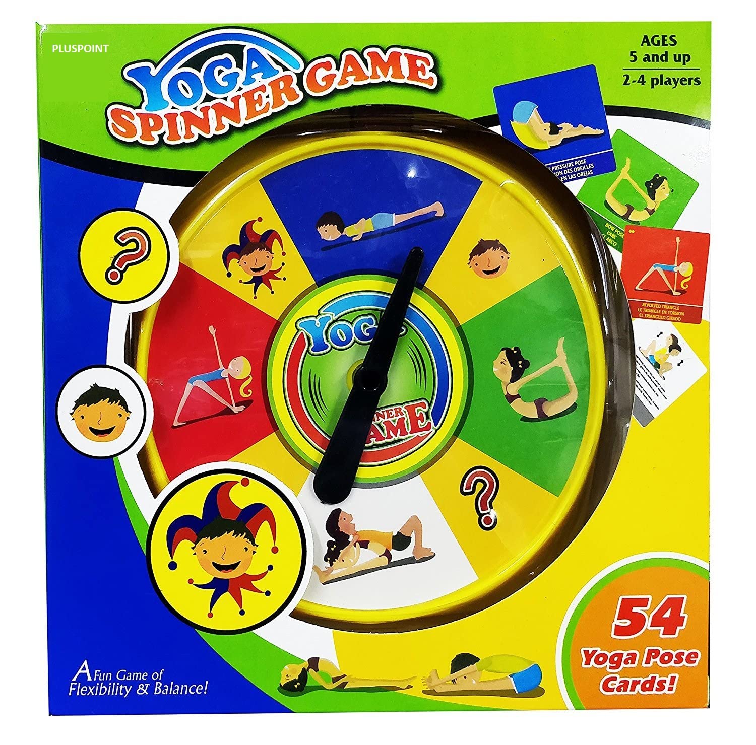 PLUSPOINTYoga Spinner Game, Fun Exercise for Kids Workout, Workout Game for Kids Solo or Group Yoga Loving Parents and Their Kids (Yoga)