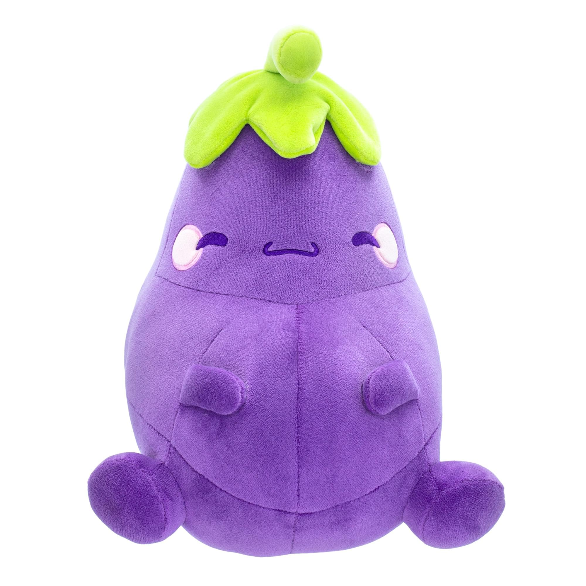 MochiOshis Eggplant 10-Inch Character Plush Toy Murasaki Nasukkoshi | Huggable Soft Stuffed Animal for Cuddling