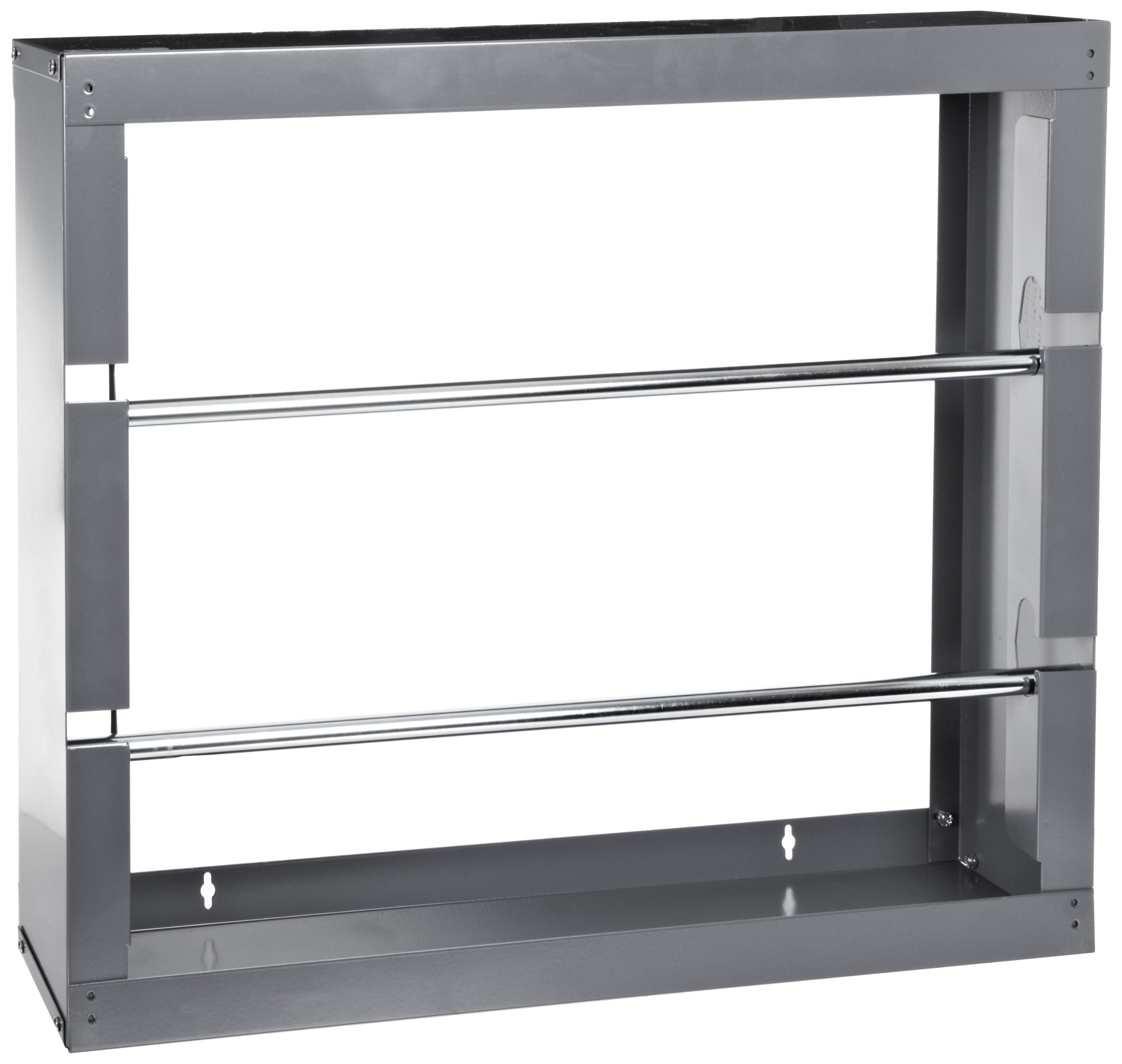 Durham384-95 Gray Cold-Rolled Steel Wire Spool Rack with 2 Rods, 26-1/8" Width x 17-7/8" Height x 6" Depth