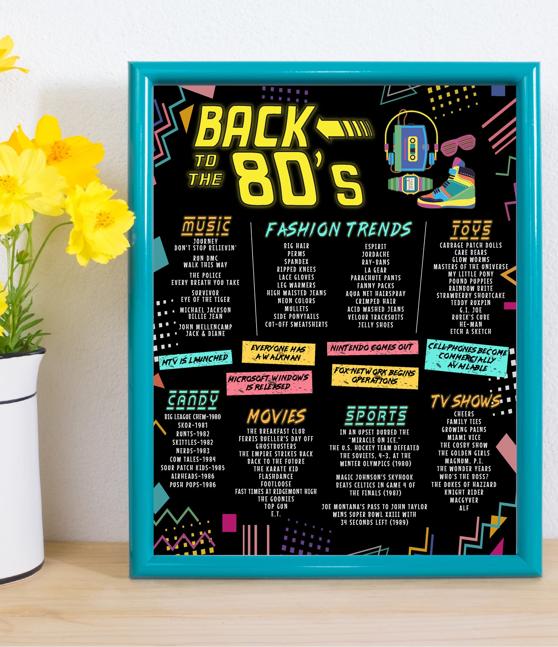 Katie Doodle80s Party Decorations and Supplies - Includes Vintage 11x14 inch Back-to-the-1980s Theme Poster [Unframed]