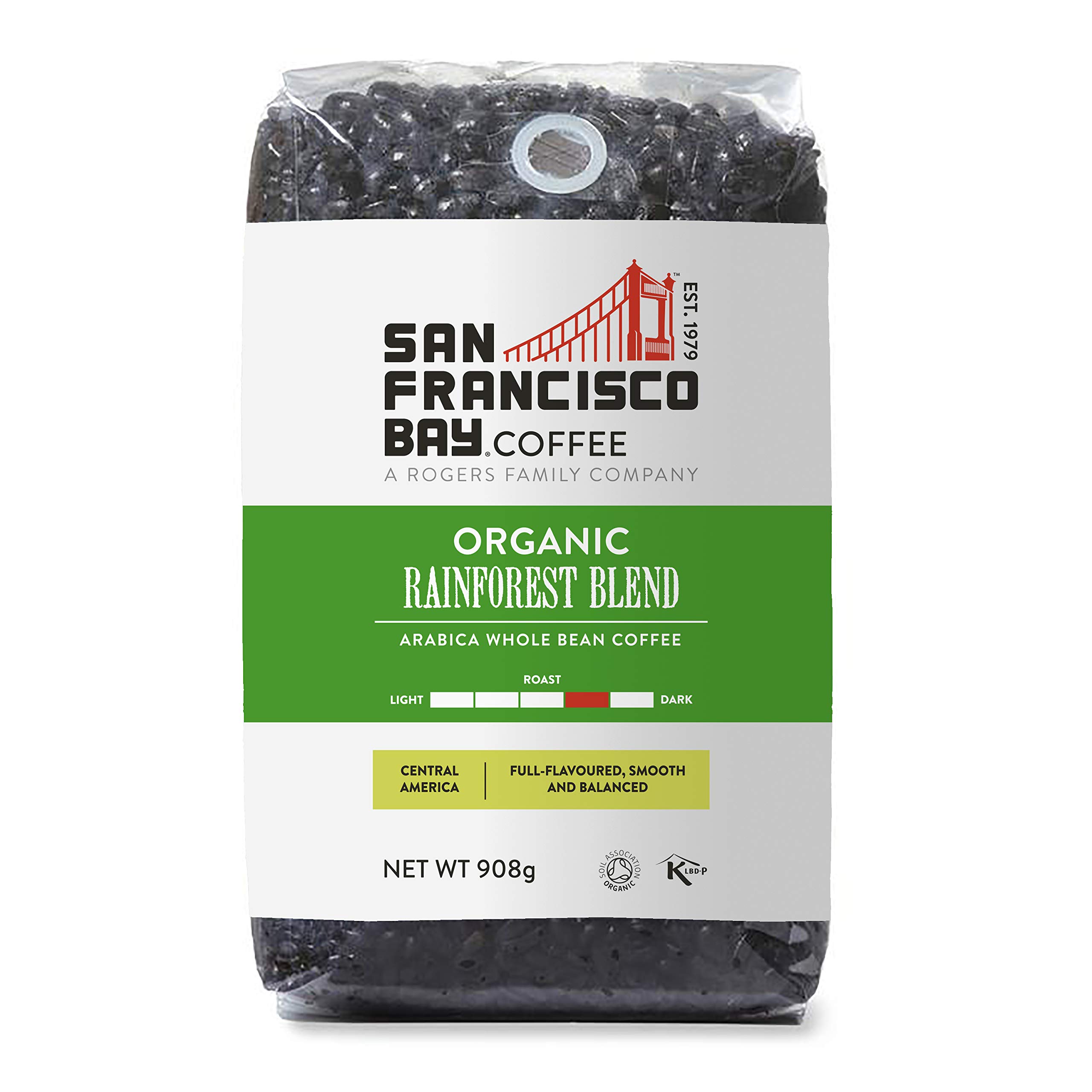 San Fransisco Bay Coffee Beans G, Organic Rainforest Blend, 908 gram