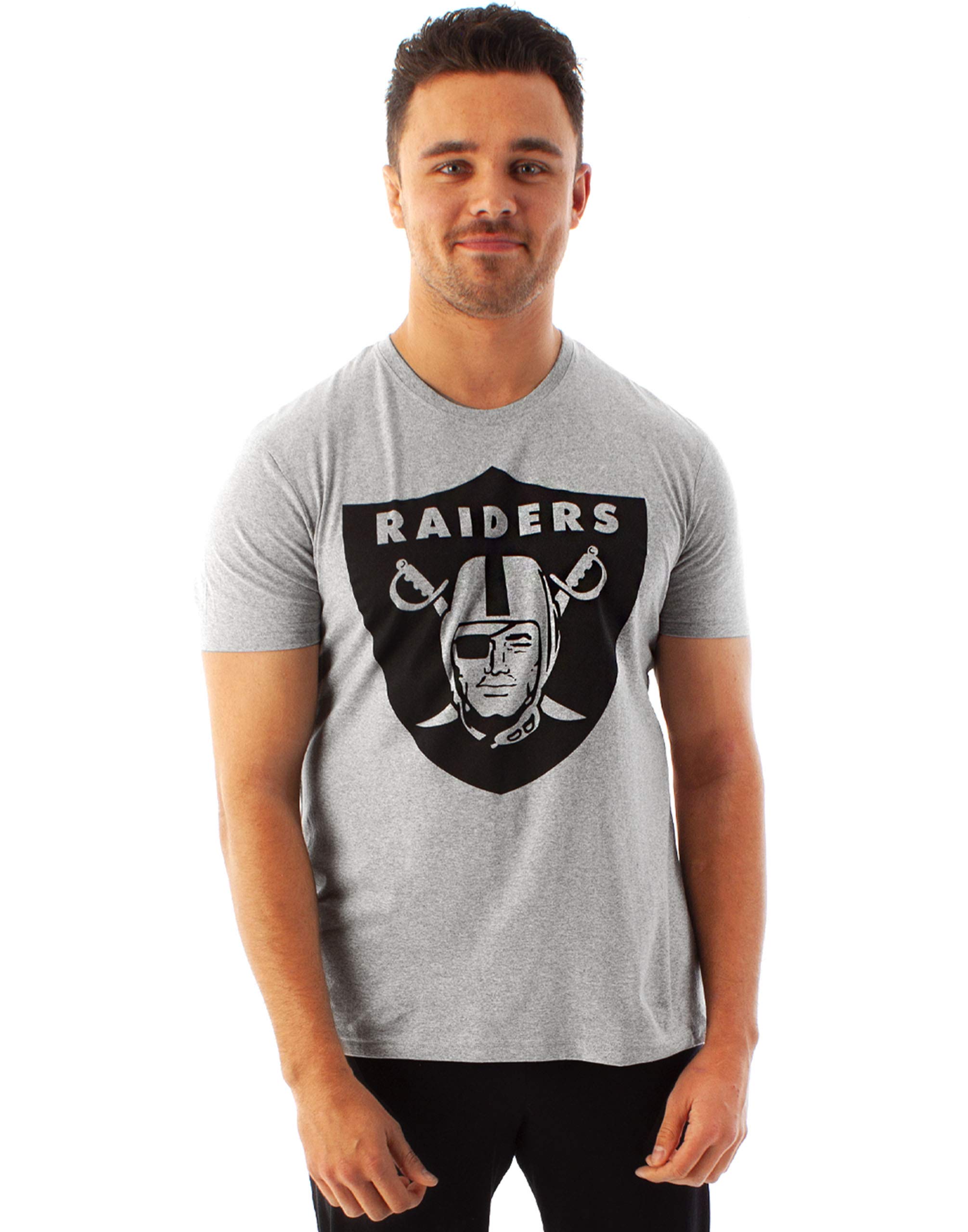 NFL Football Las Vegas Raiders Logo Men's Game Short Sleeve Grey T-Shirt