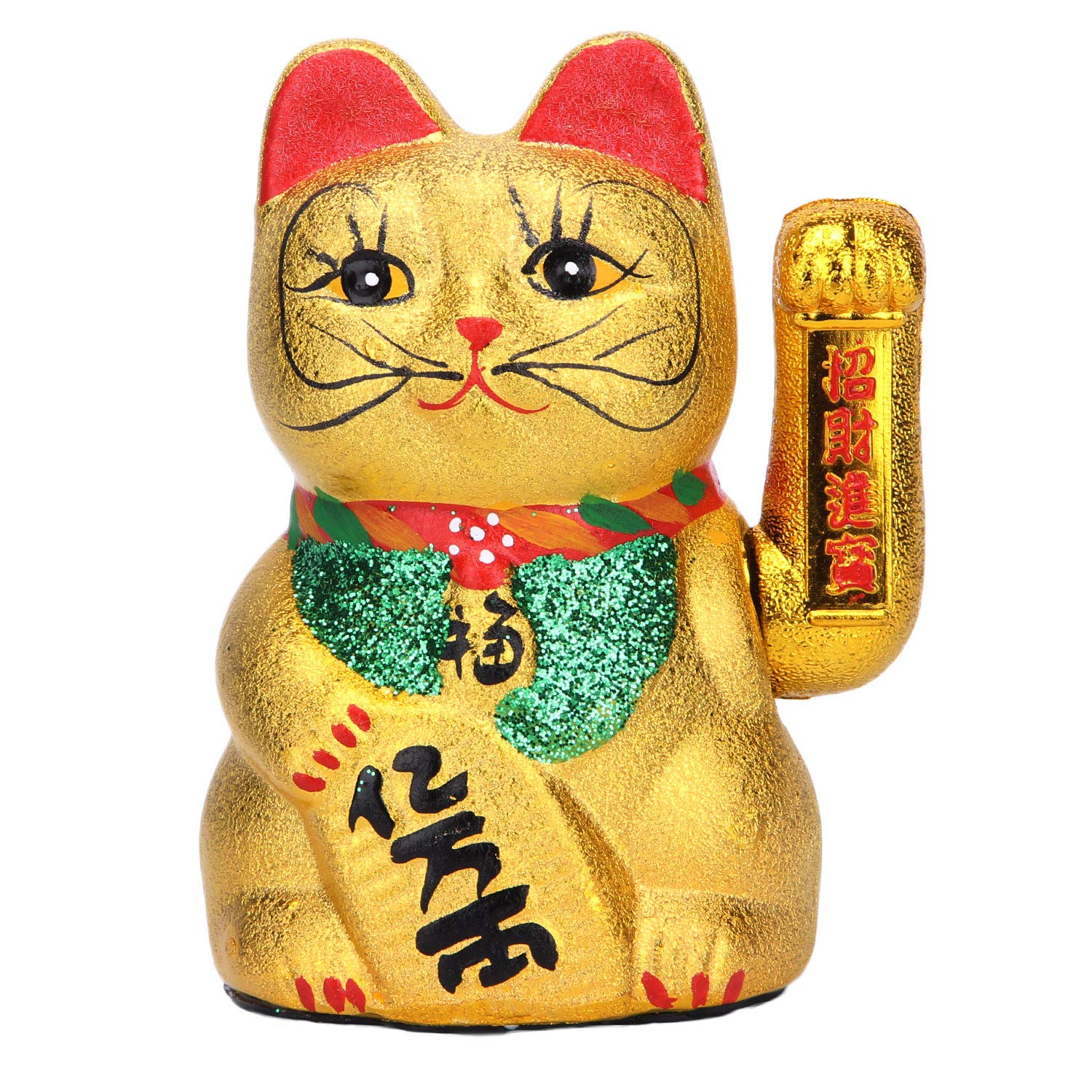 VanEnjoy 7" Beckoning Ceramic Maneki Neko Lucky Fengshui Cat