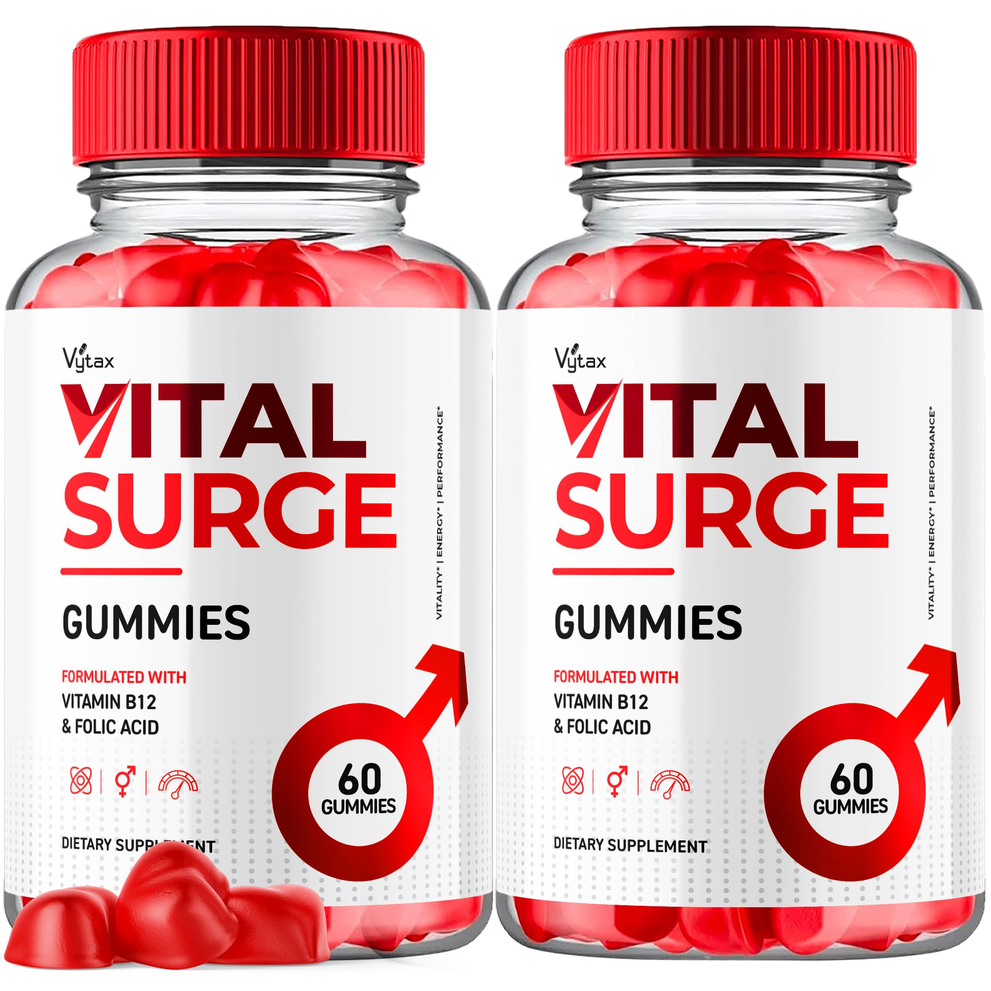 (2 Pack) Vital Surge Gummies, Vital Vita Surge Advanced Extra Strength Formula 1000MG Gomitas Mens Detox Vitamin Supplement - Vitalsurge Vitasurge All Natural Ingredients Delicious Chews (120 Gummies)