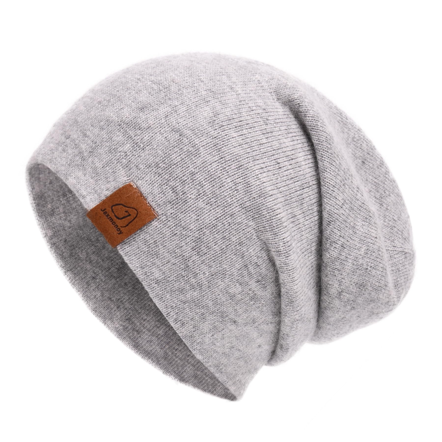 jaxmonoy Wool Cashmere Slouchy Knit Beanies Winter Hats for Women Soft Warm Double Layer Reversible Slouch Skull Beanie Cap