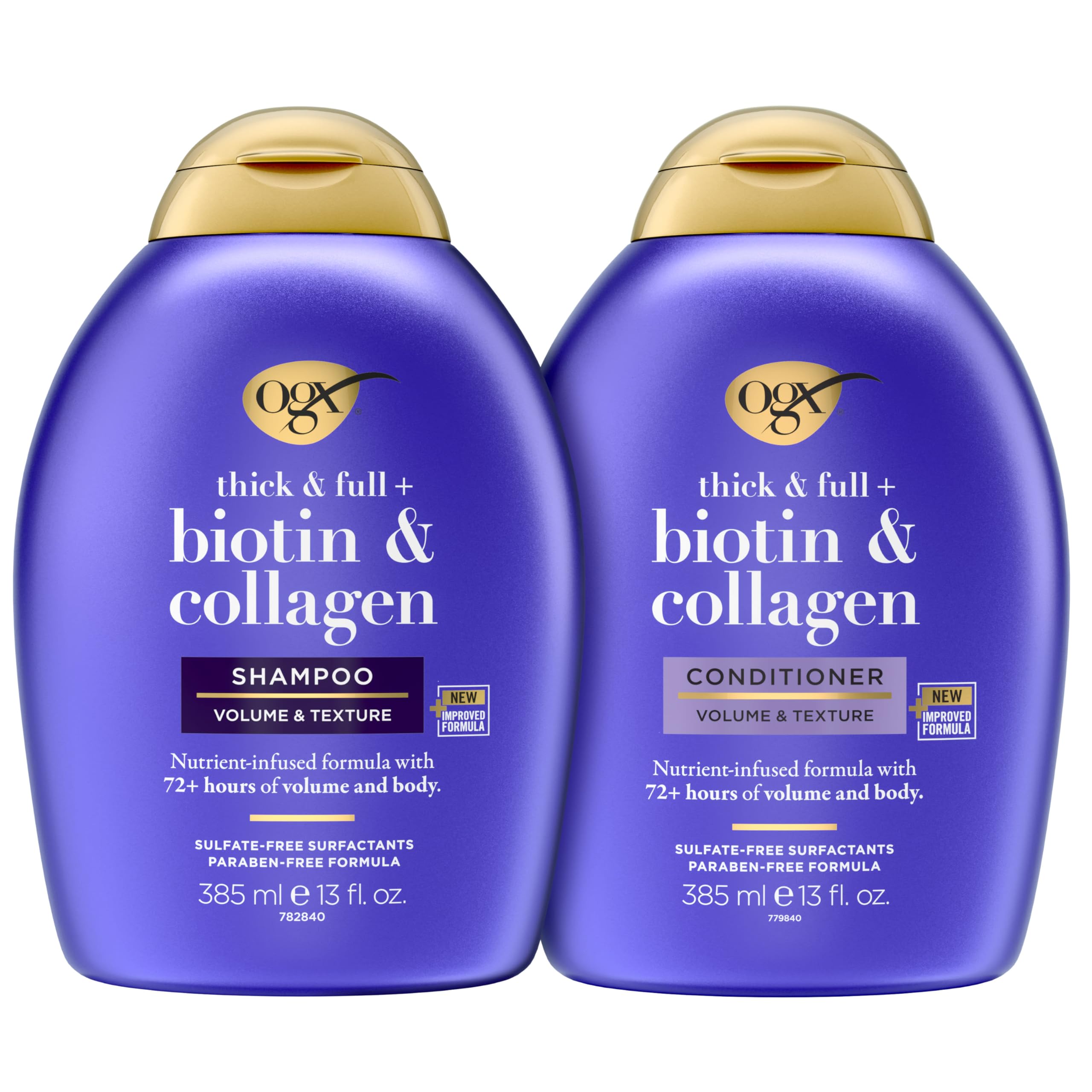 OGXShampoo & Conditioner Thick And Full + Biotin And Collagen 385ml (Pack Of 2)