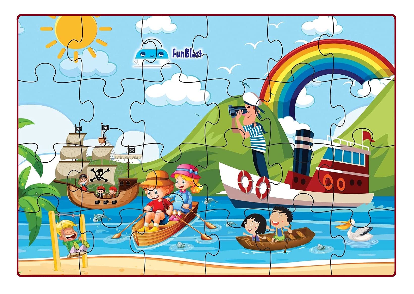 FunBlast Waterway Navigation Jigsaw Puzzle for Kids – 24 Pcs Jigsaw Puzzle for Kids, Boys, Girls (Multicolor)