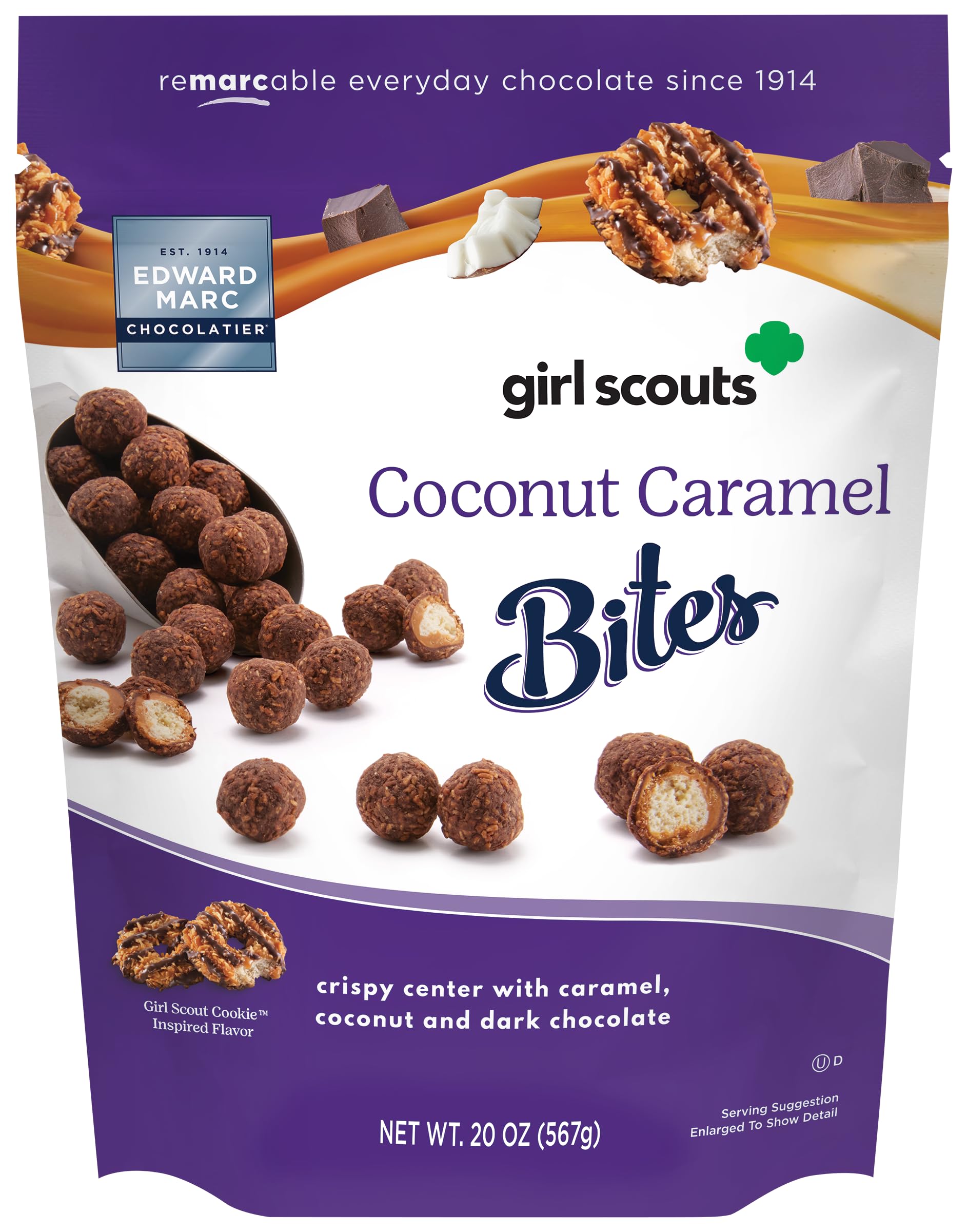 "Edward Marc Girl Scouts Coconut Caramel Bites, 20 Ounce"