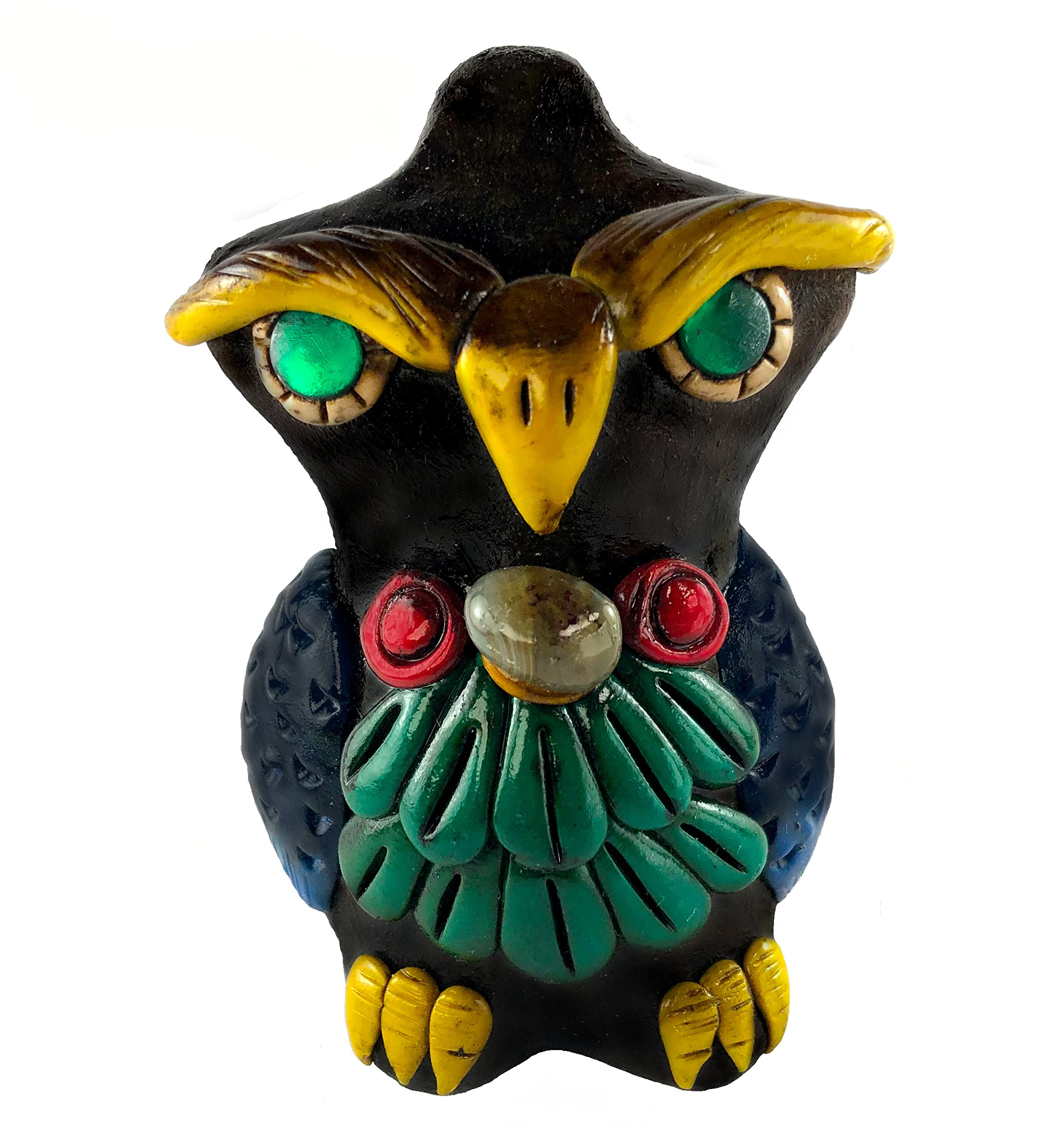 Authentic Aztec Owl Whistle Made in Mexico Special For Outdoors Activities, Halloween & More 100 DB- Silbato Buho Azteca Hecho En Mexico. (Assorted Colors) (Small Owl)