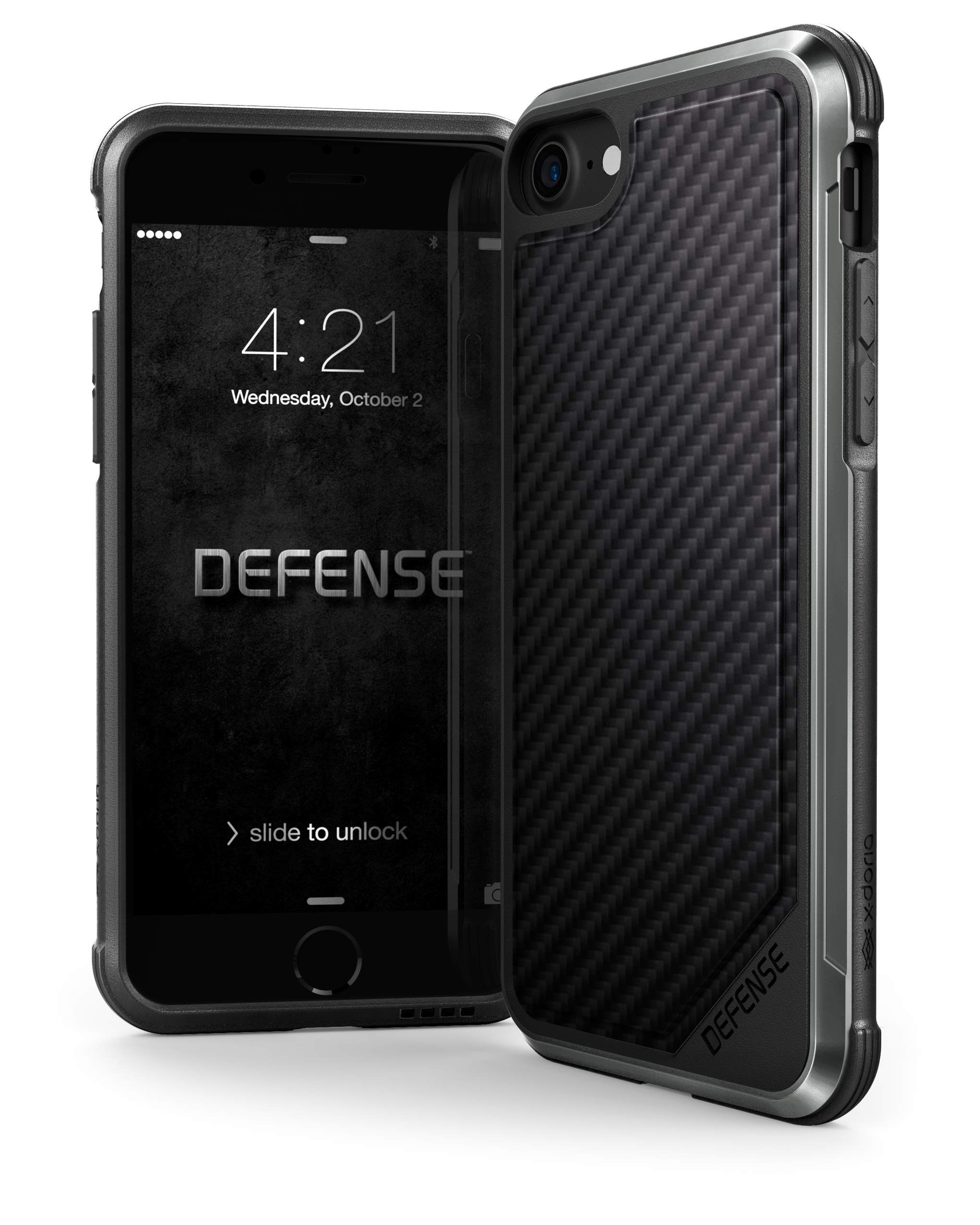 iPhone 8/7/6s/s, Defense Lux Case, Black Carbon Fiber