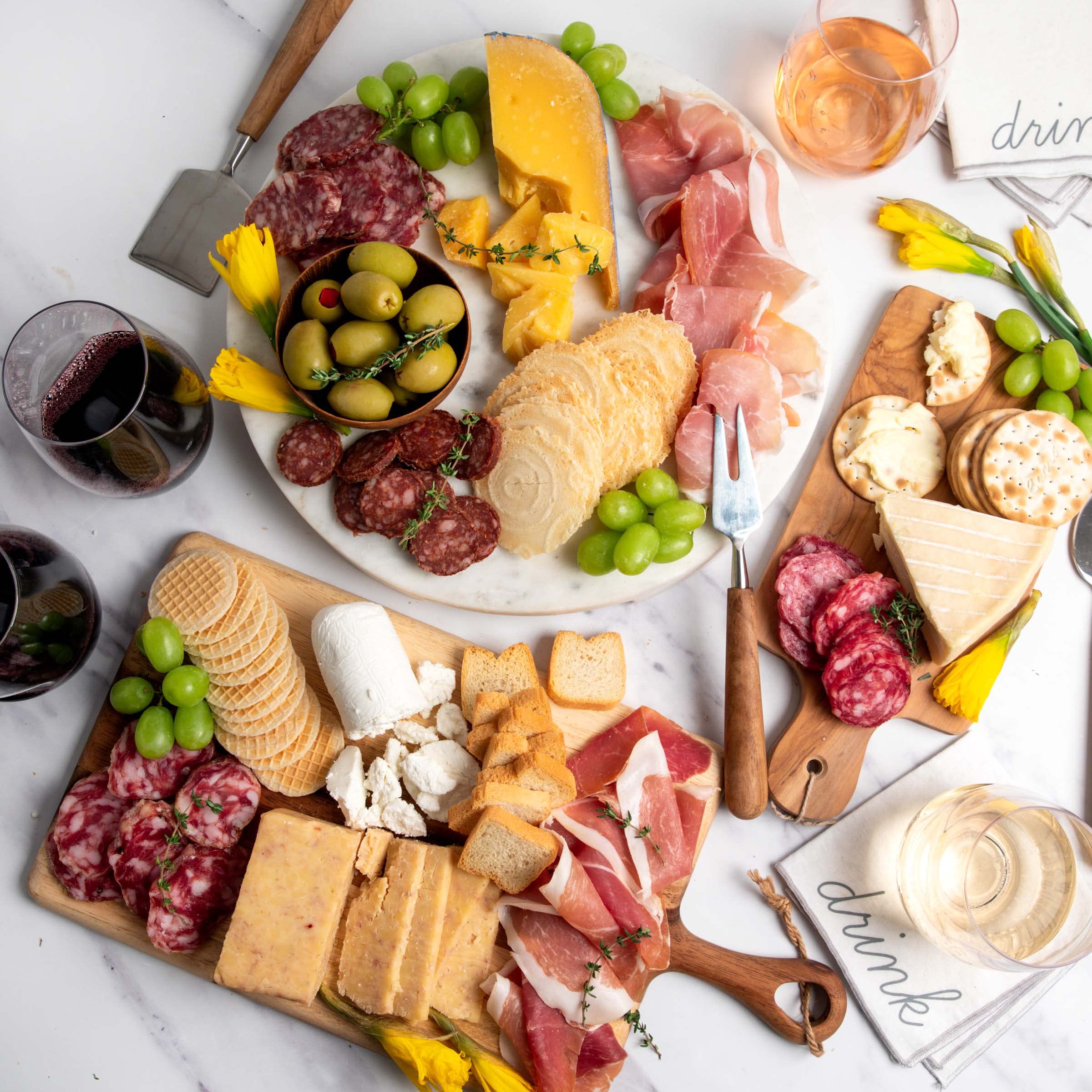 igourmet Grand Assortment of Meat and Cheese Favorites - Gouda, Cheddar, Chevre, and Fromager Cheeses, Ham, Prosciutto, and 4 Types Of Incredible Salami, 4 Types Of Crackers, and Stuffed Greek Olives