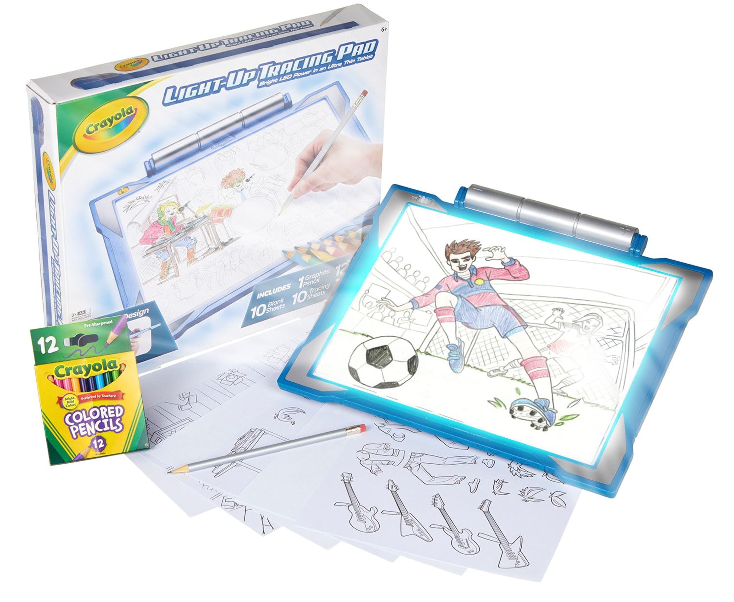 Crayola Light Up Tracing Pad - Blue, Tracing Light Box for Kids, Drawing Pad, Toys for Kids, Holiday Gift for Boys & Girls, Ages 6, 7, 8