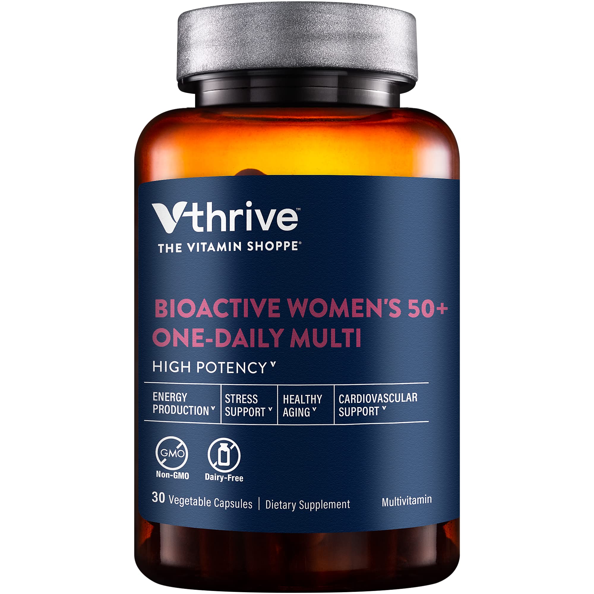 Once-Daily Bioactive Multivitamin for Women 50+ - Supports Stress & Healthy Aging (30 Vegetarian Capsules)